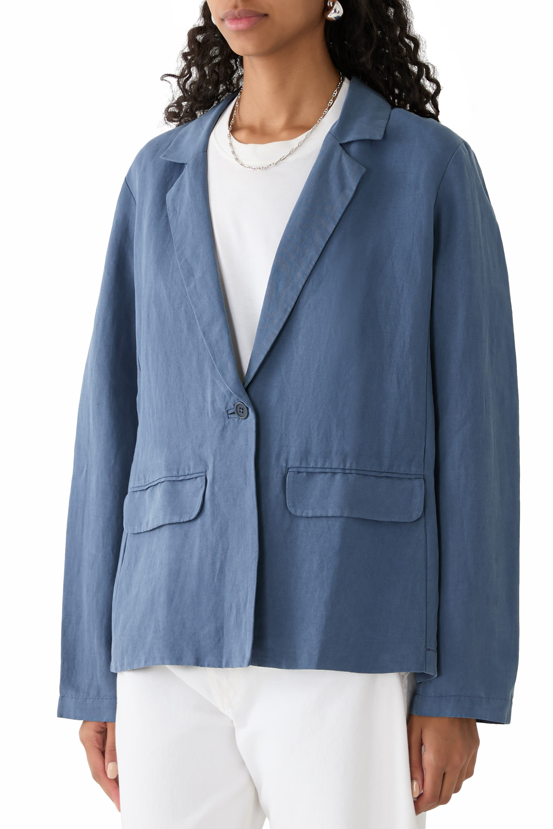 بليزر حرير تويل وكتان