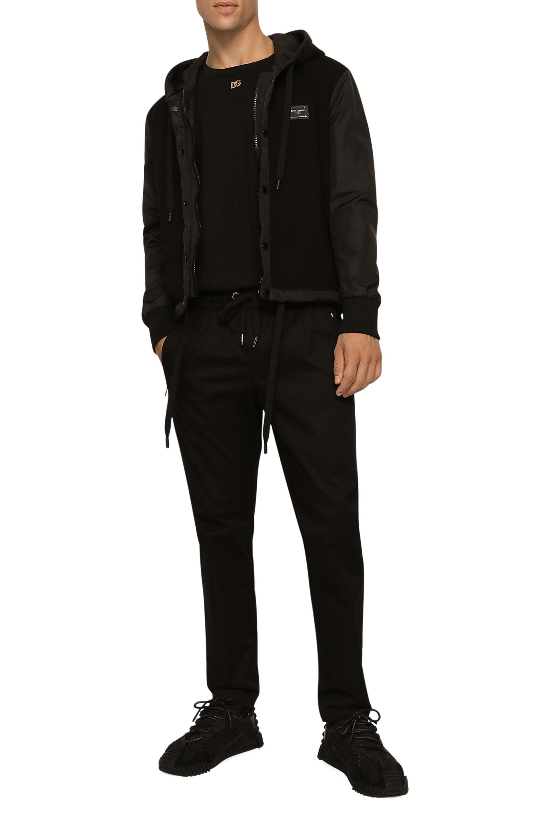 بنطال رياضي بشارة مطاطية بشعار الماركة قطن