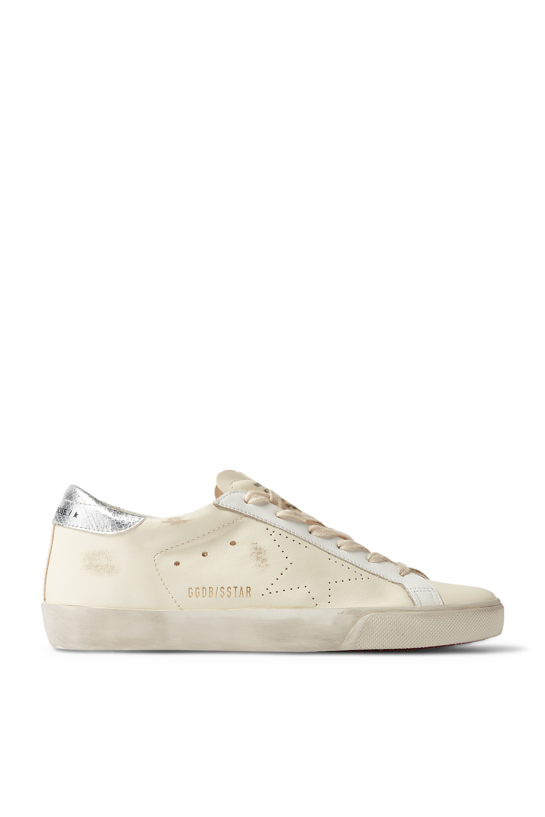 سنيكرز سوبر ستار برقعة أعلى الكعب بنقشة جلد تمساح لامعة