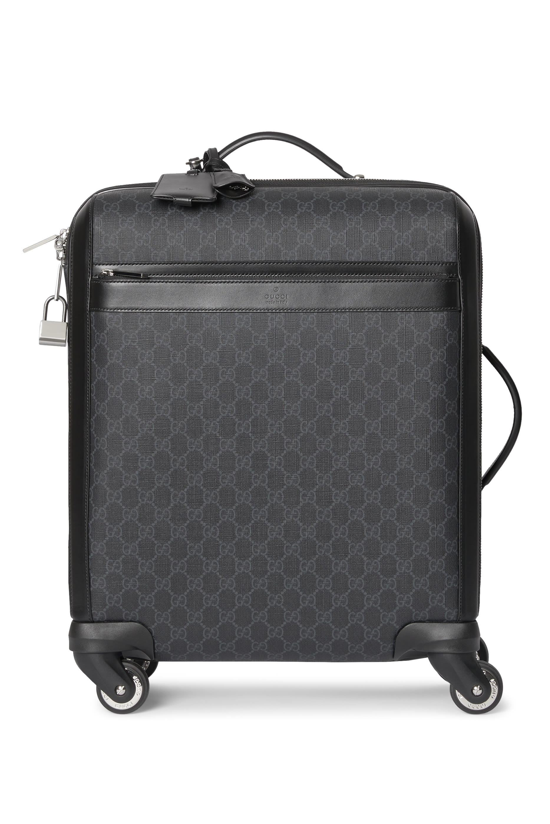 حقيبة سفر بعجلات صغيرة بشعار الماركة