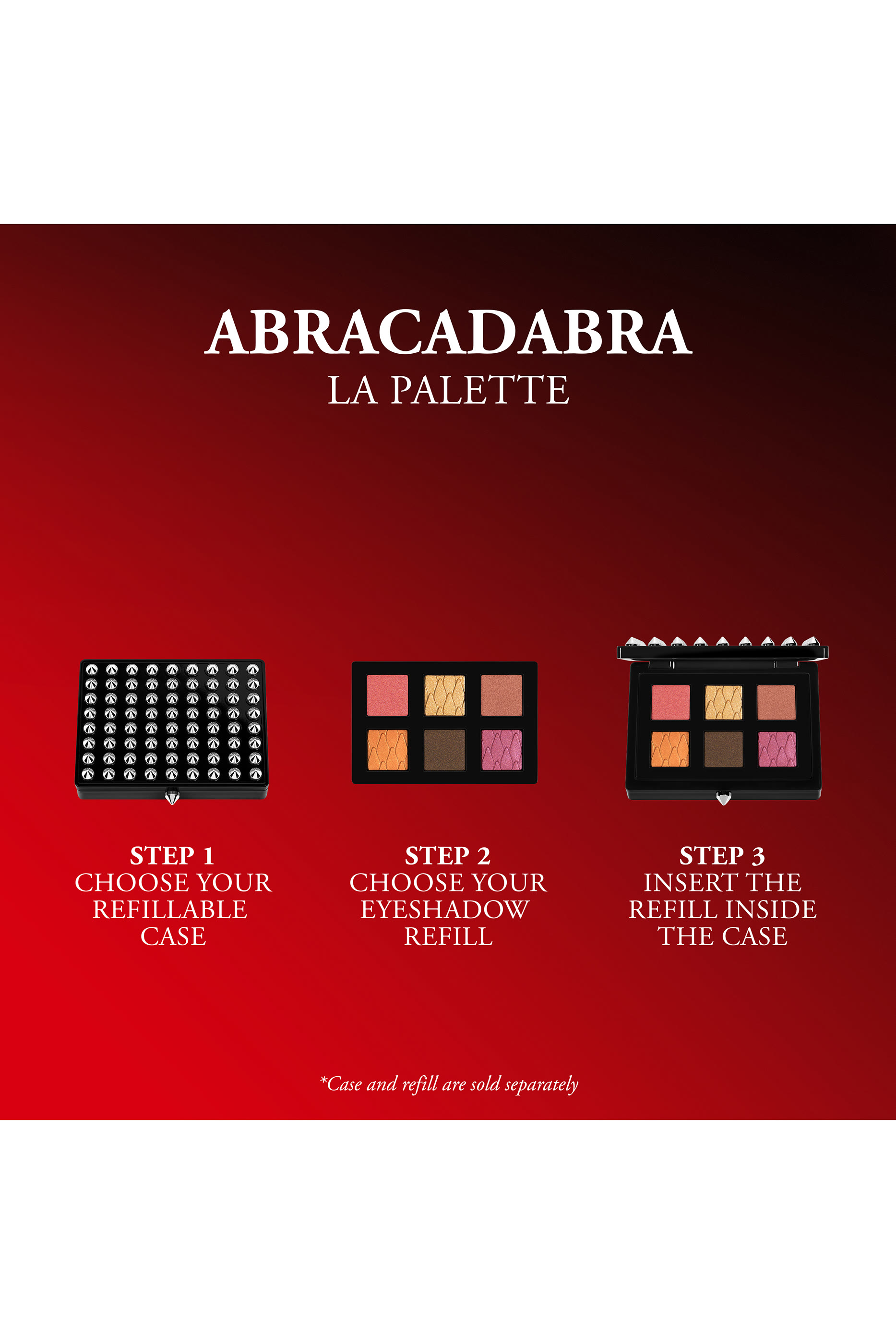 علبة لوحات المكياج قابلة لإعادة الملء