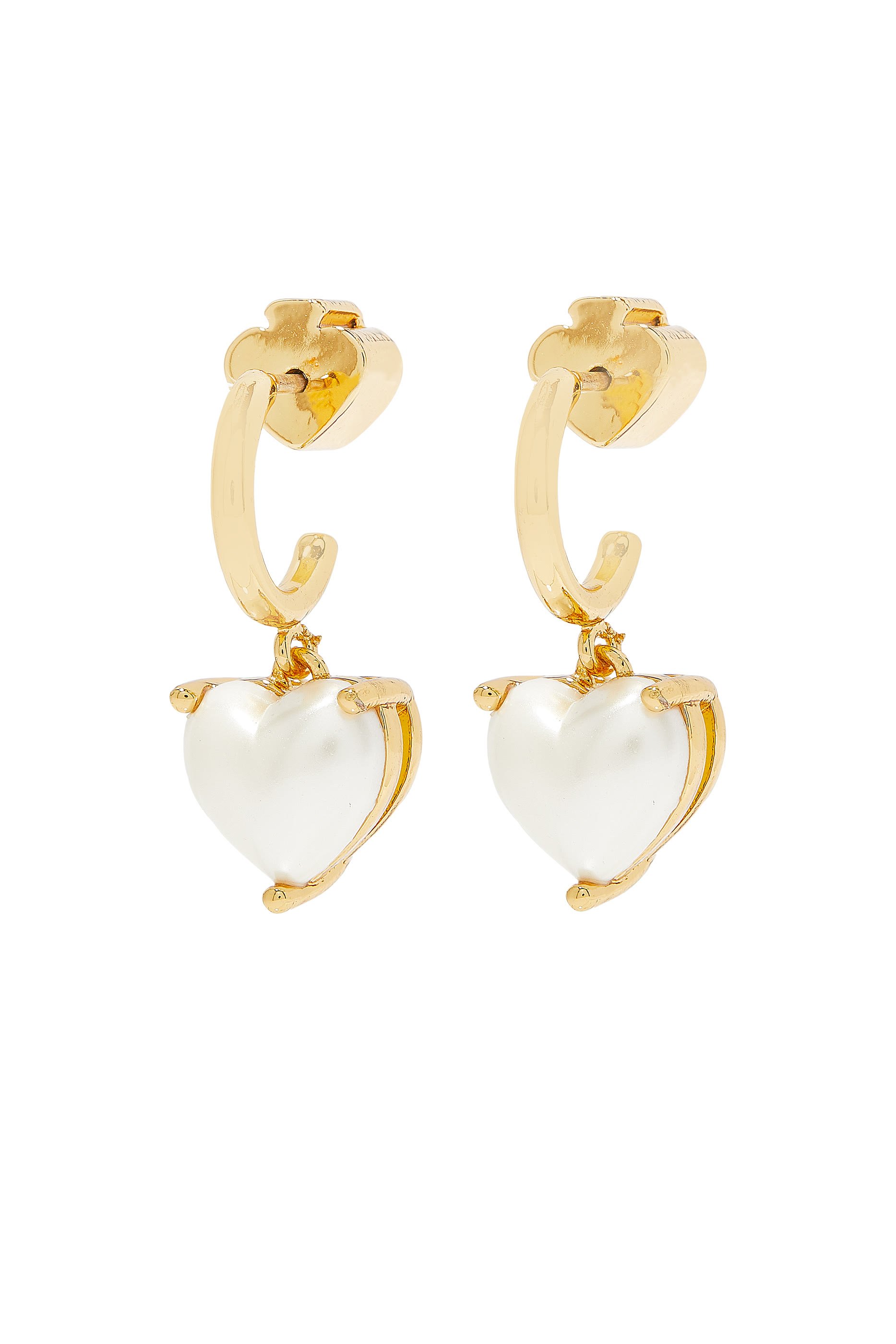 أقراط هاجي ماي لوف بتصميم قلب مرصعة بلؤلؤ صناعي معدن مطلي