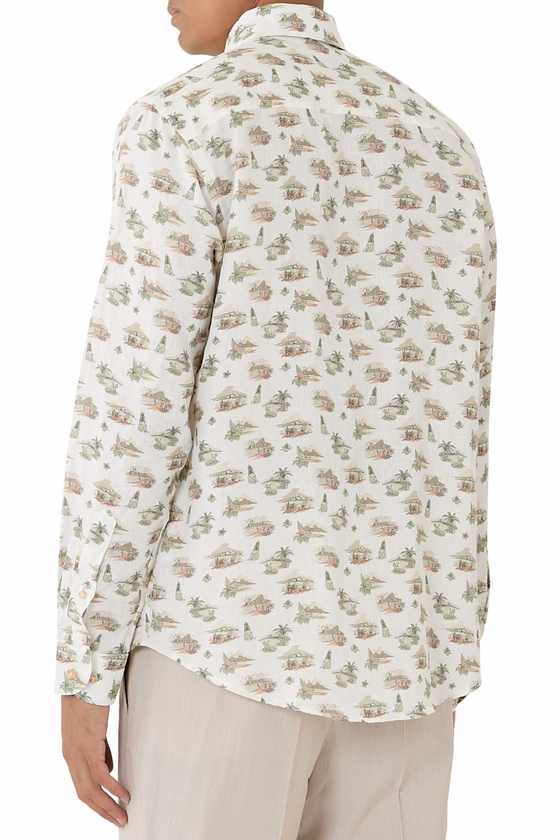 قميص بنقشة كتان