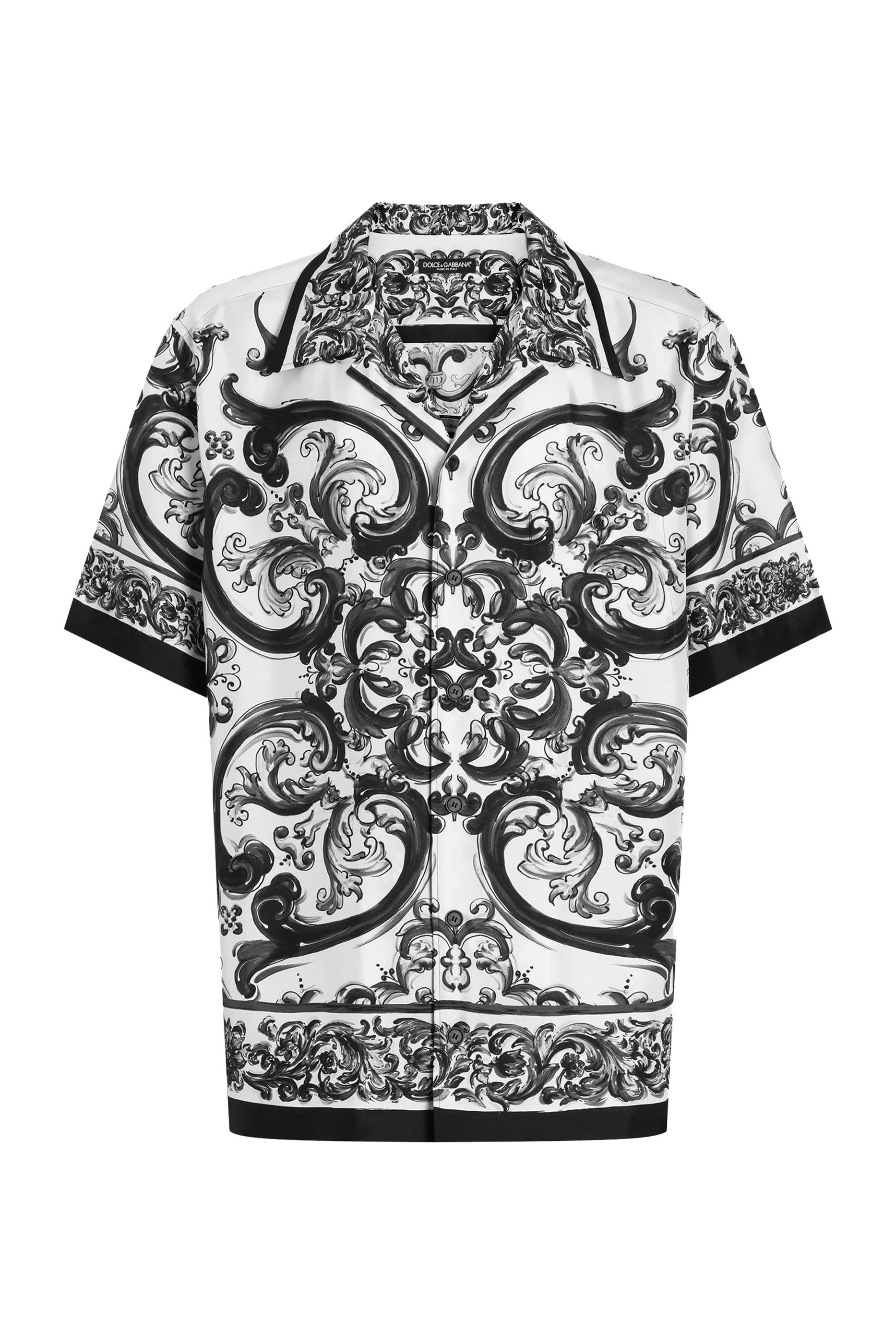 قميص هاواي بطبعة مايوليكا حرير تويل