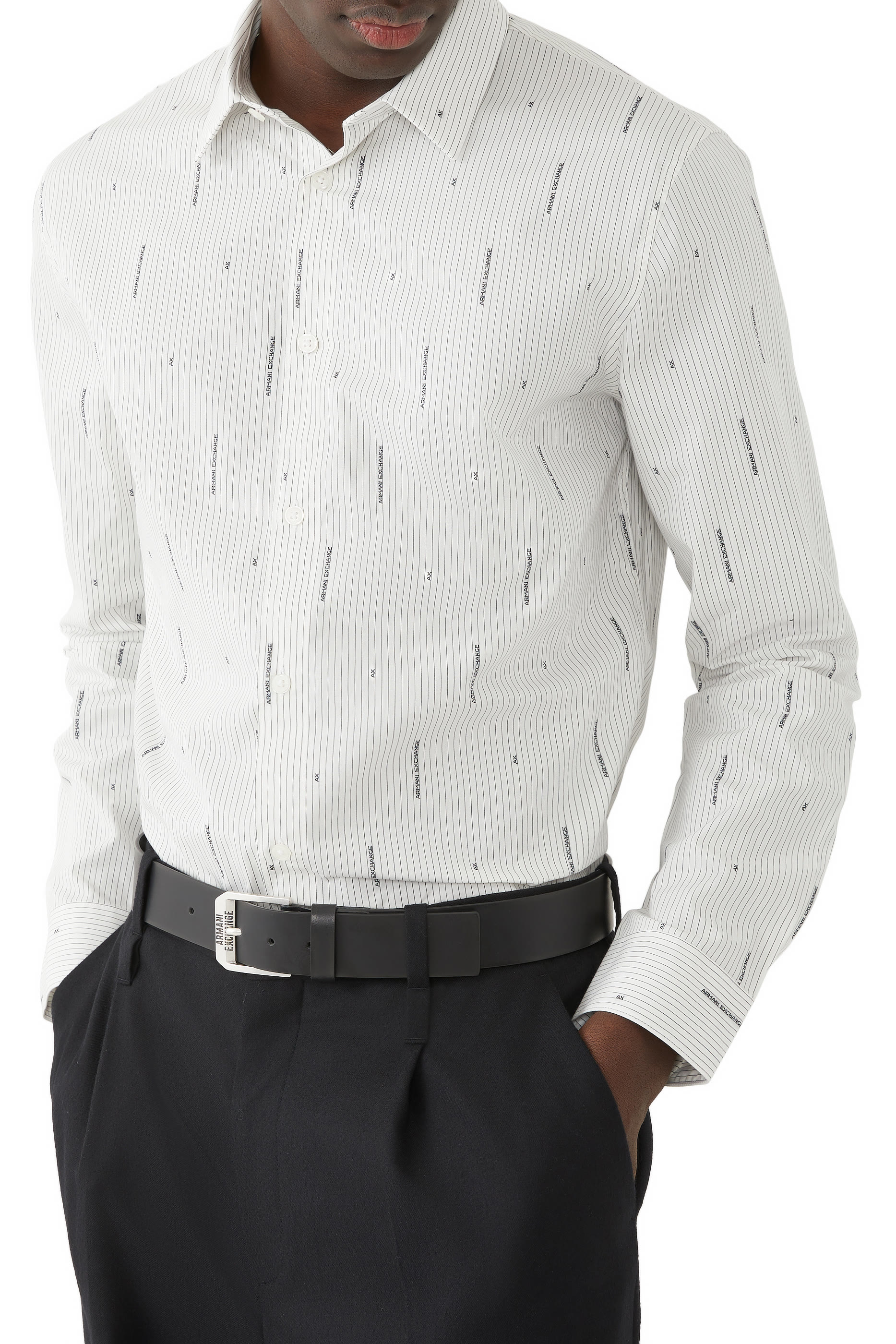 حزام بشعار الماركة جلد