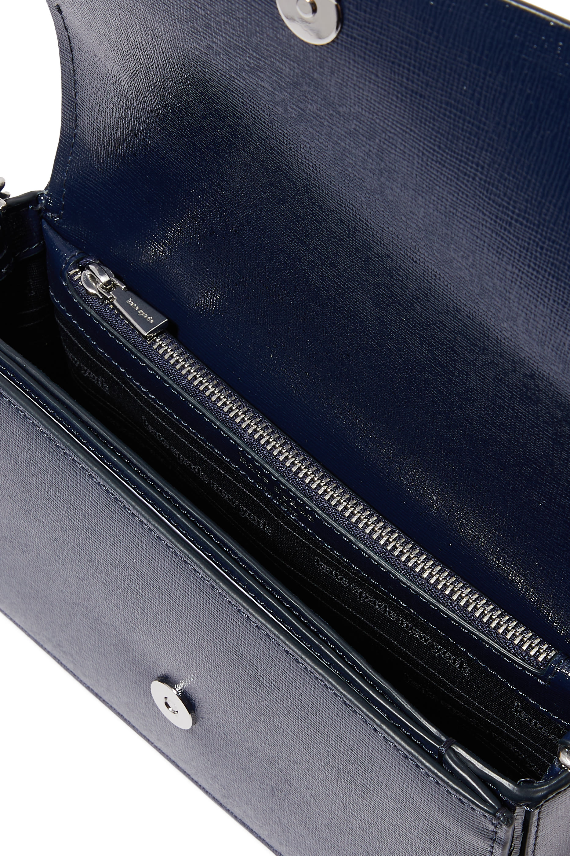 حقيبة كروس بودي مورغان بغطاء قلاب مع سلسلة ونقشة زهور أقحوان ونقاط