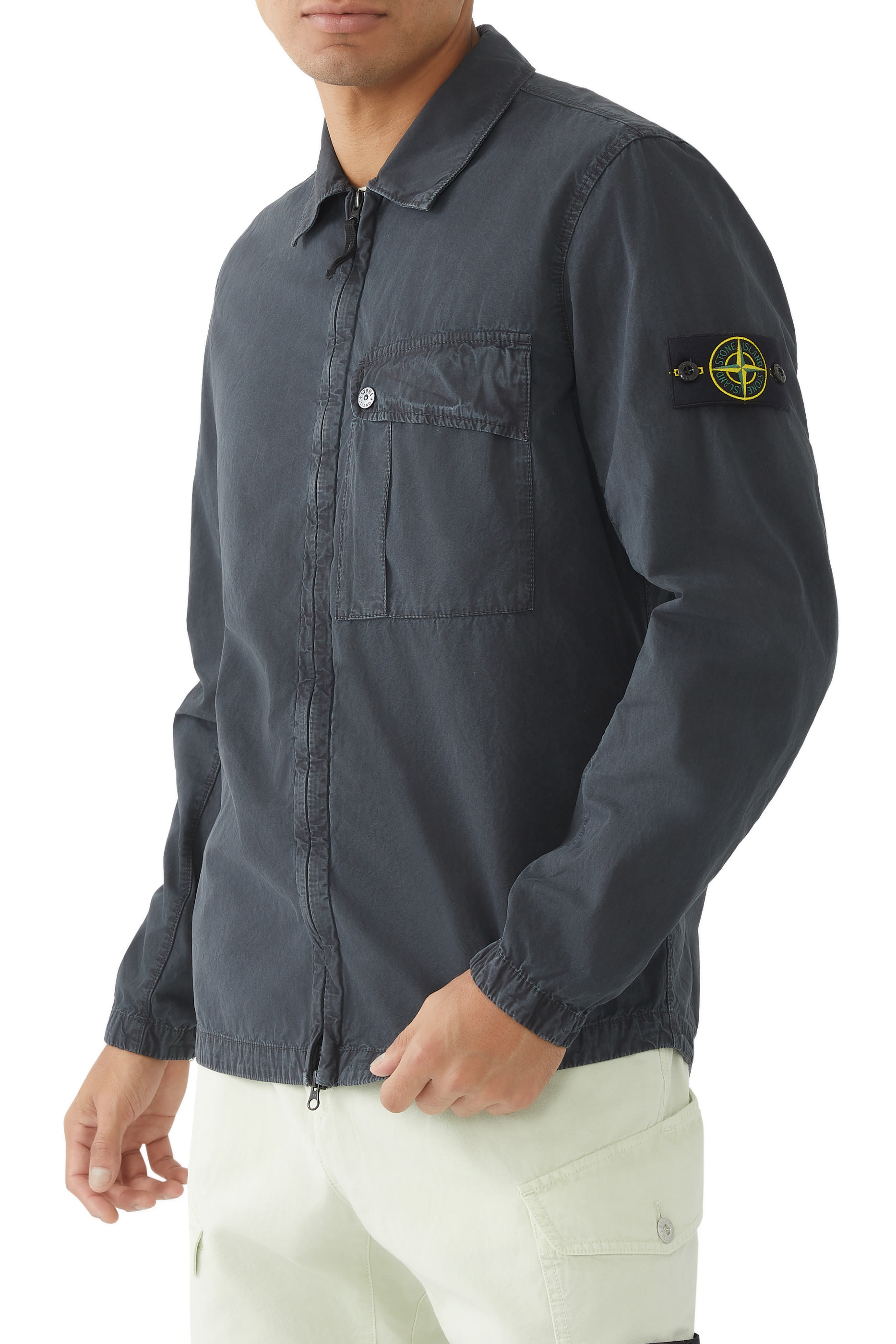 جاكيت بنمط قميص مصبوغ