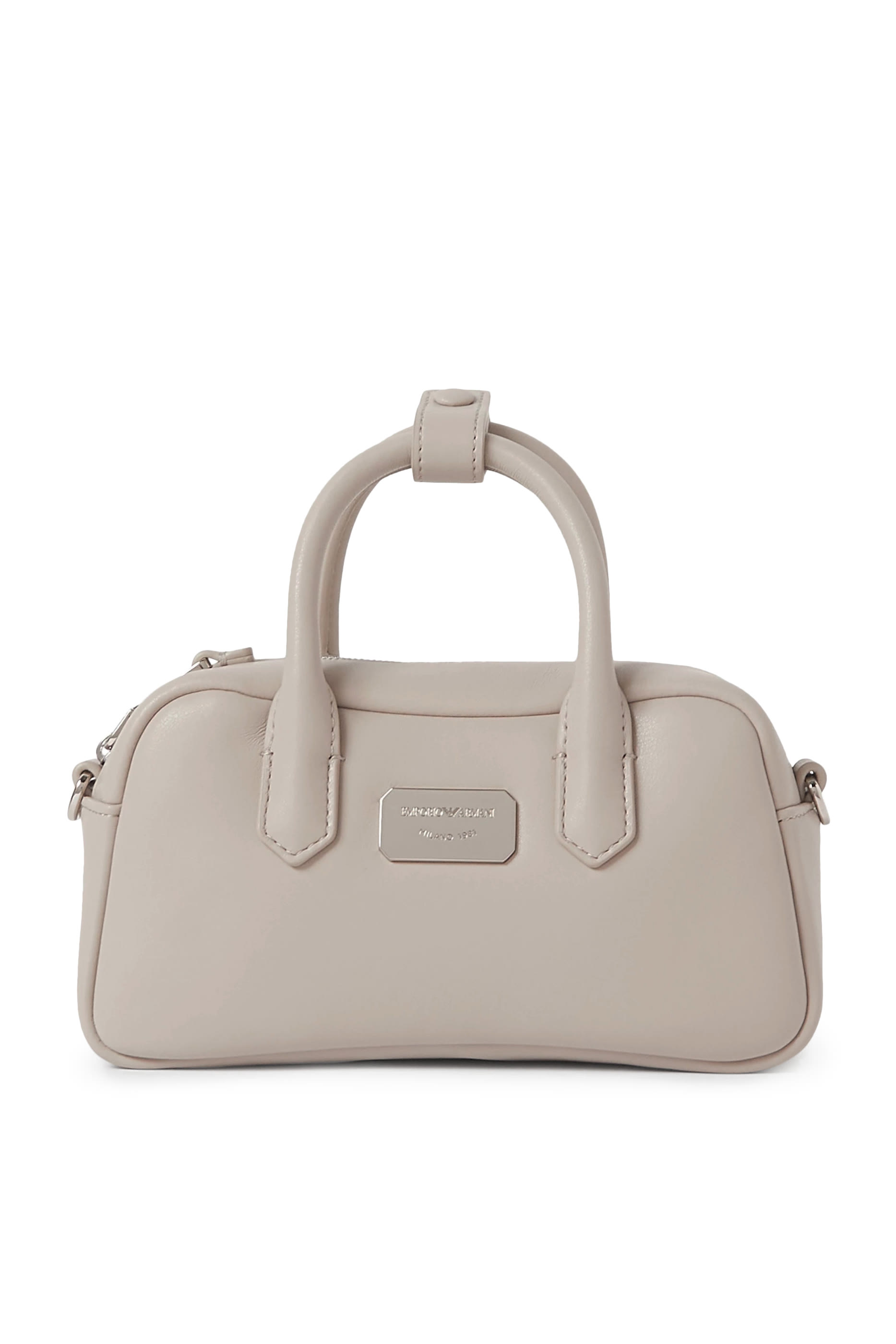 حقيبة يد بشعار الماركة جلد