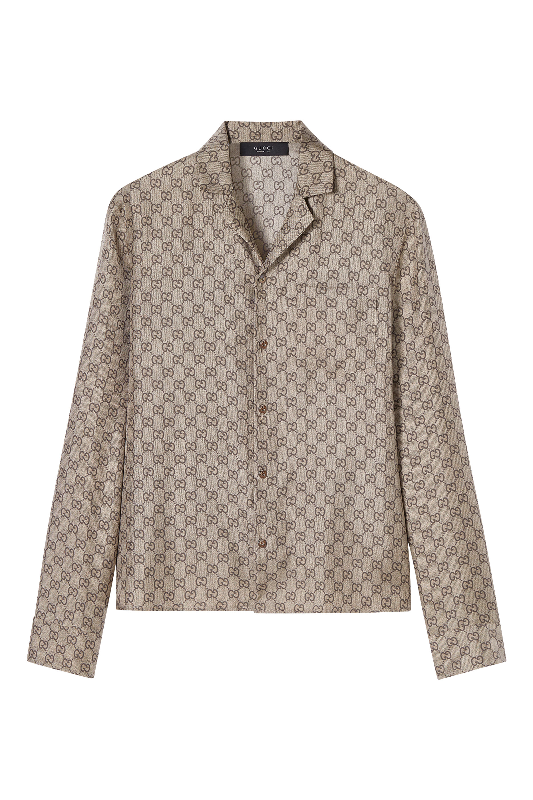 قميص بولينج مزين كليا بنقشة حرفي شعار الماركة