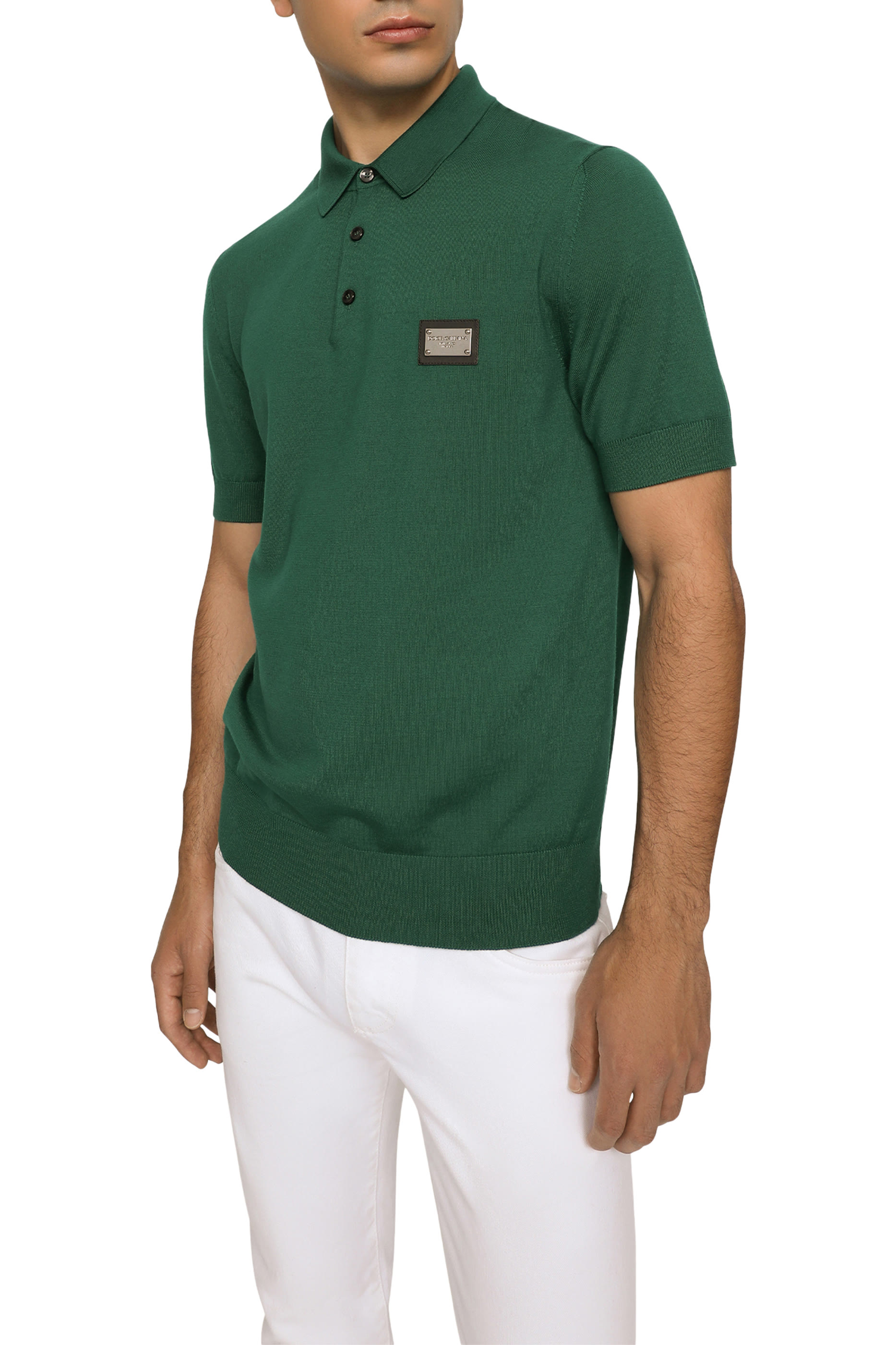 قميص بولو برقعة شعار الماركة صوف