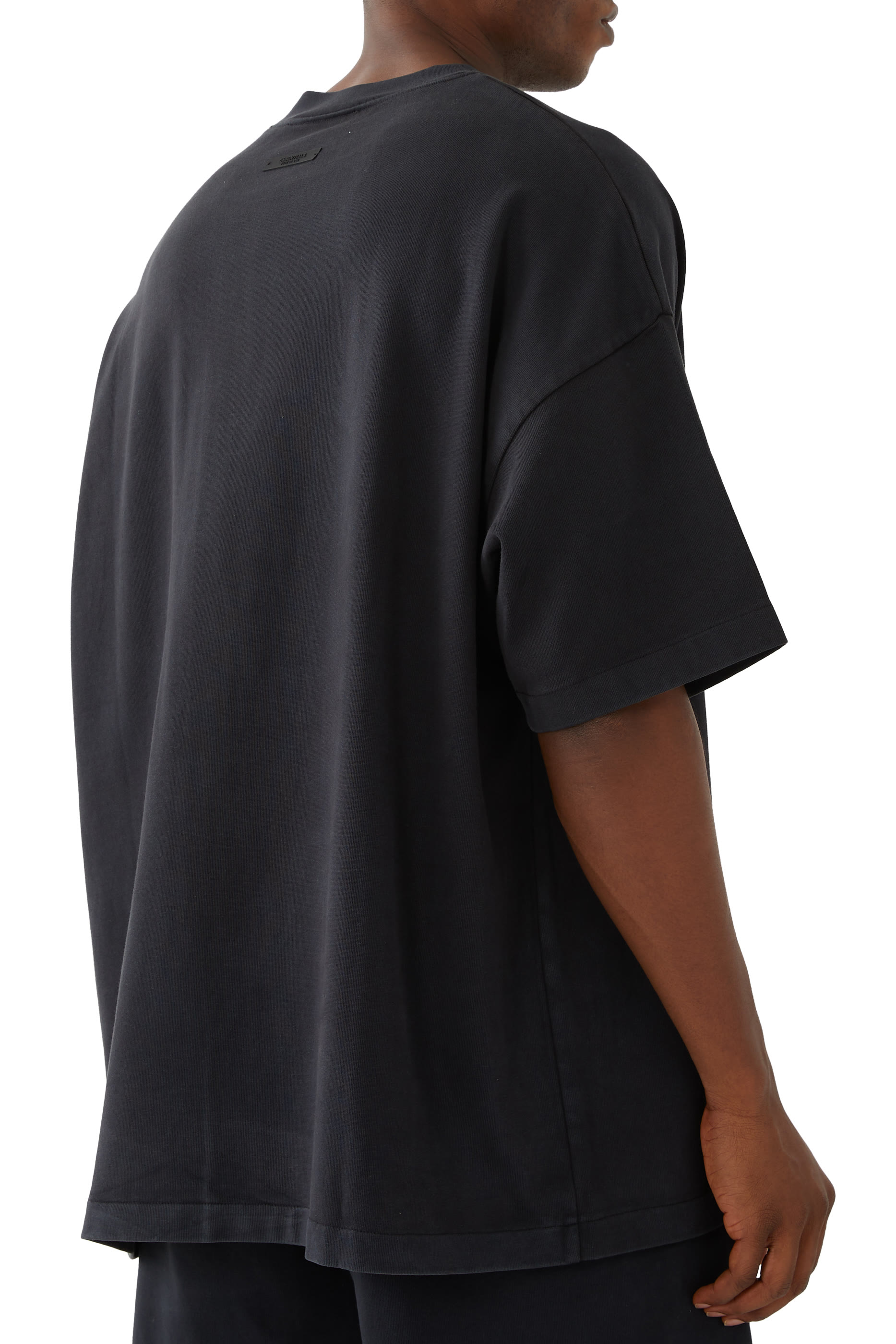 تيشيرت بياقة ضيقة قطن ثقيل