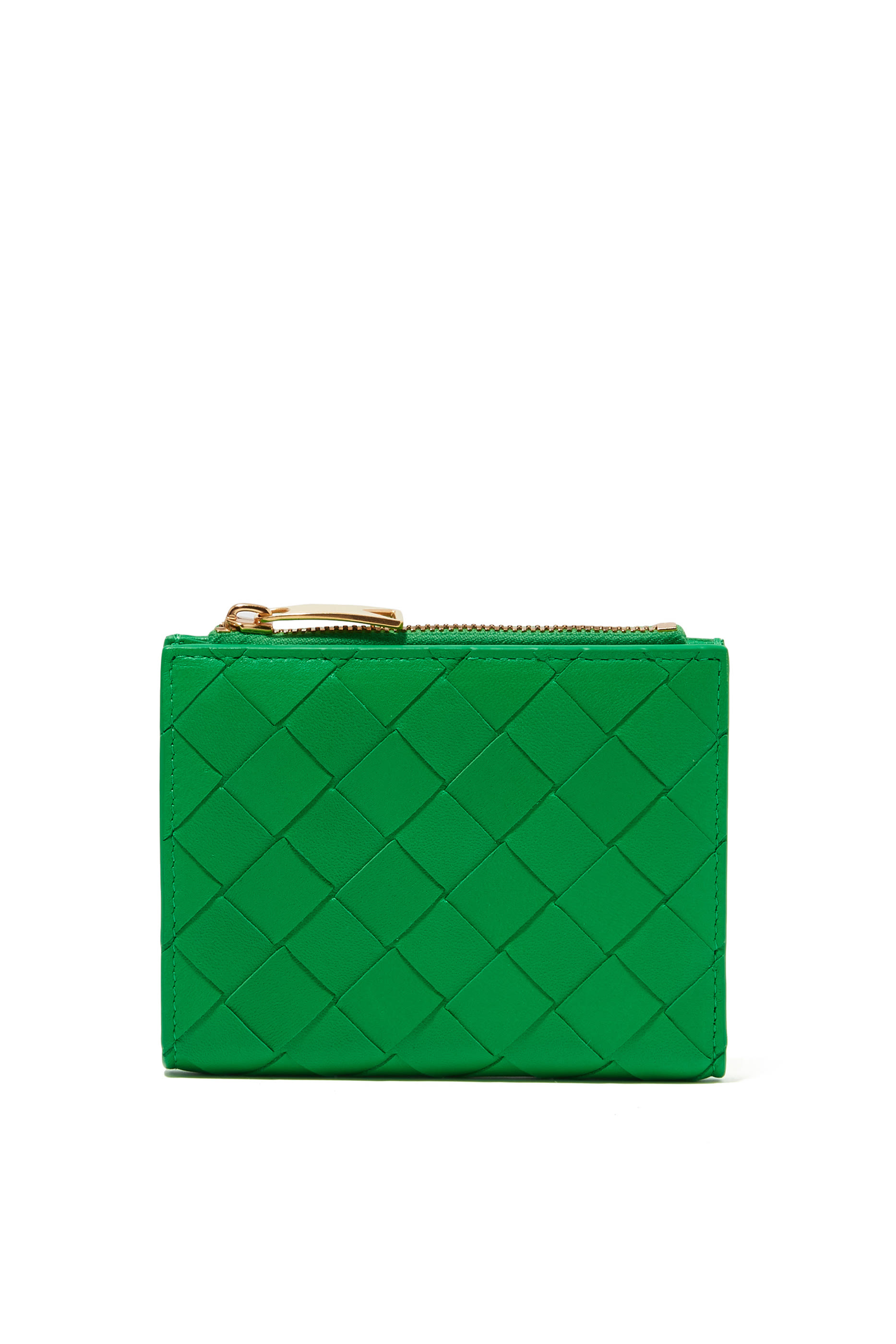 Small Intrecciato Bi-Fold Zip Wallet