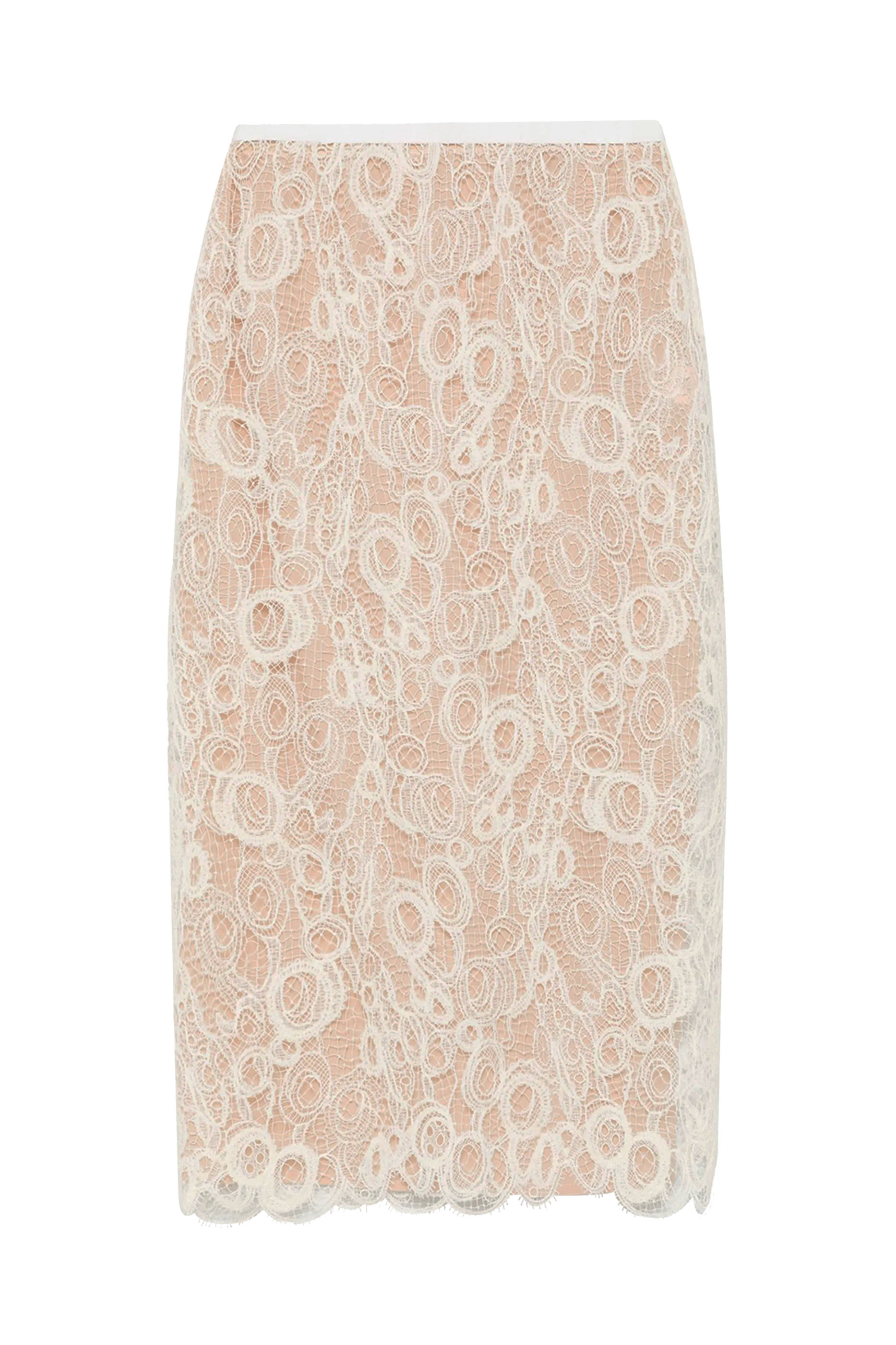 تنورة متوسطة الطول دانتيل