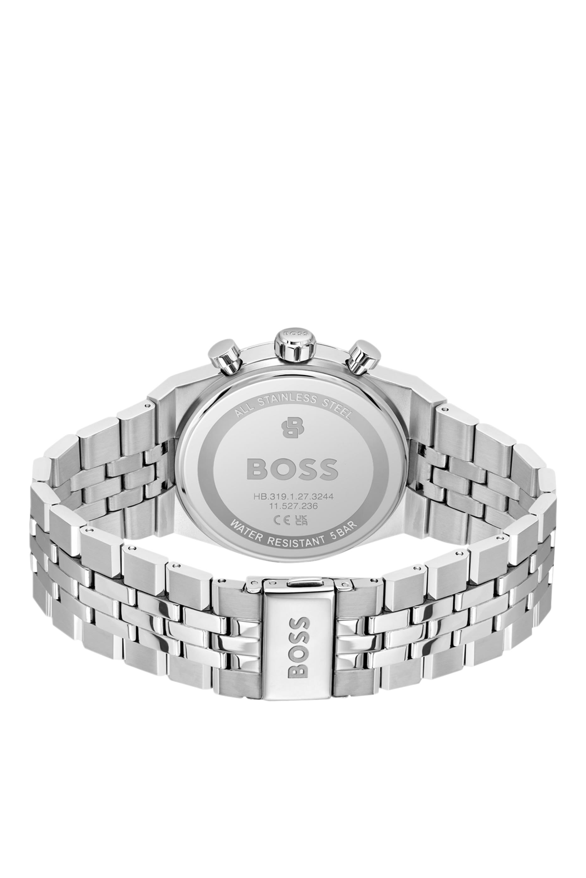 Candor Blue-Dial Chronograph Watch with Fluted Bezel 