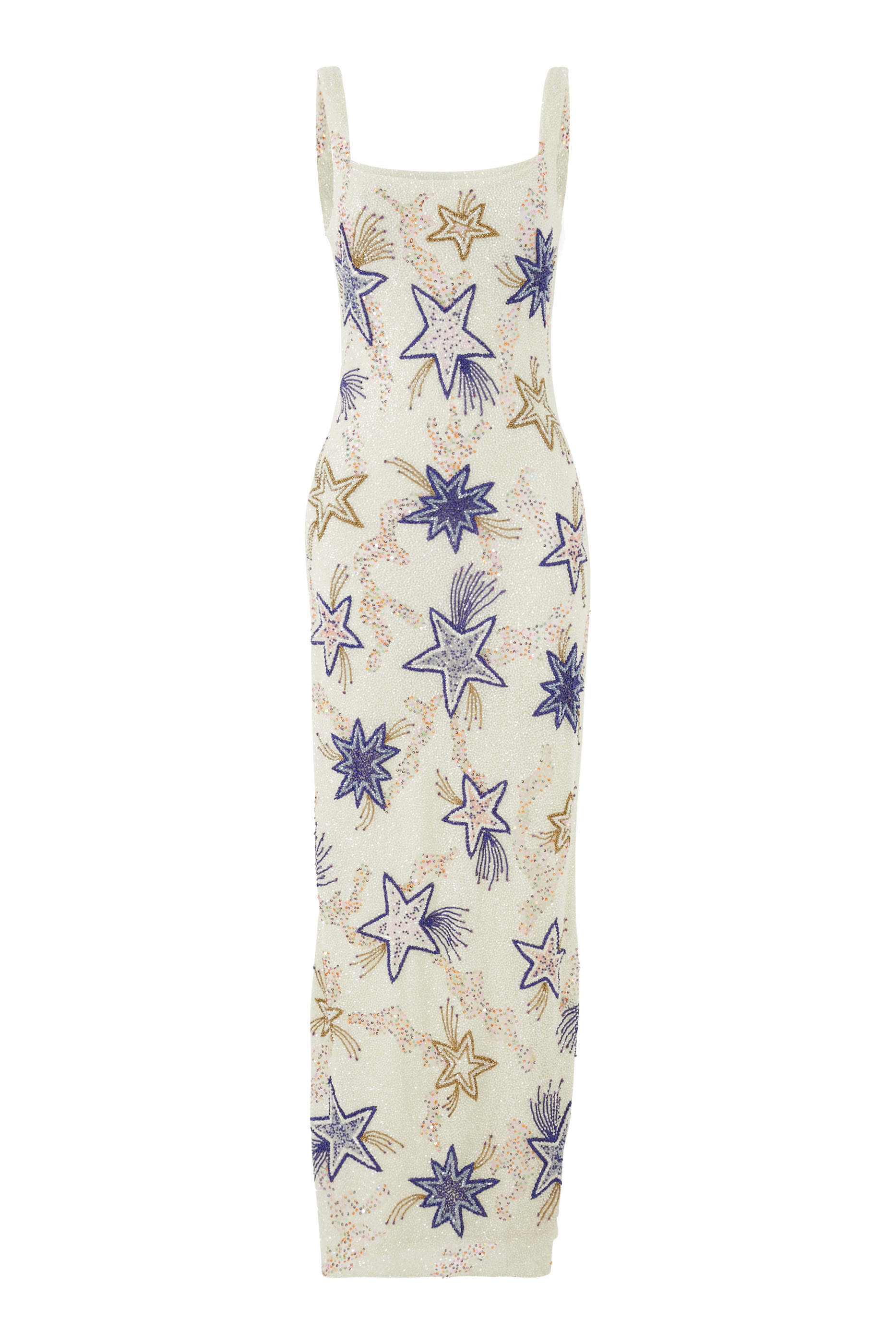 فستان زودياك طويل بخرز