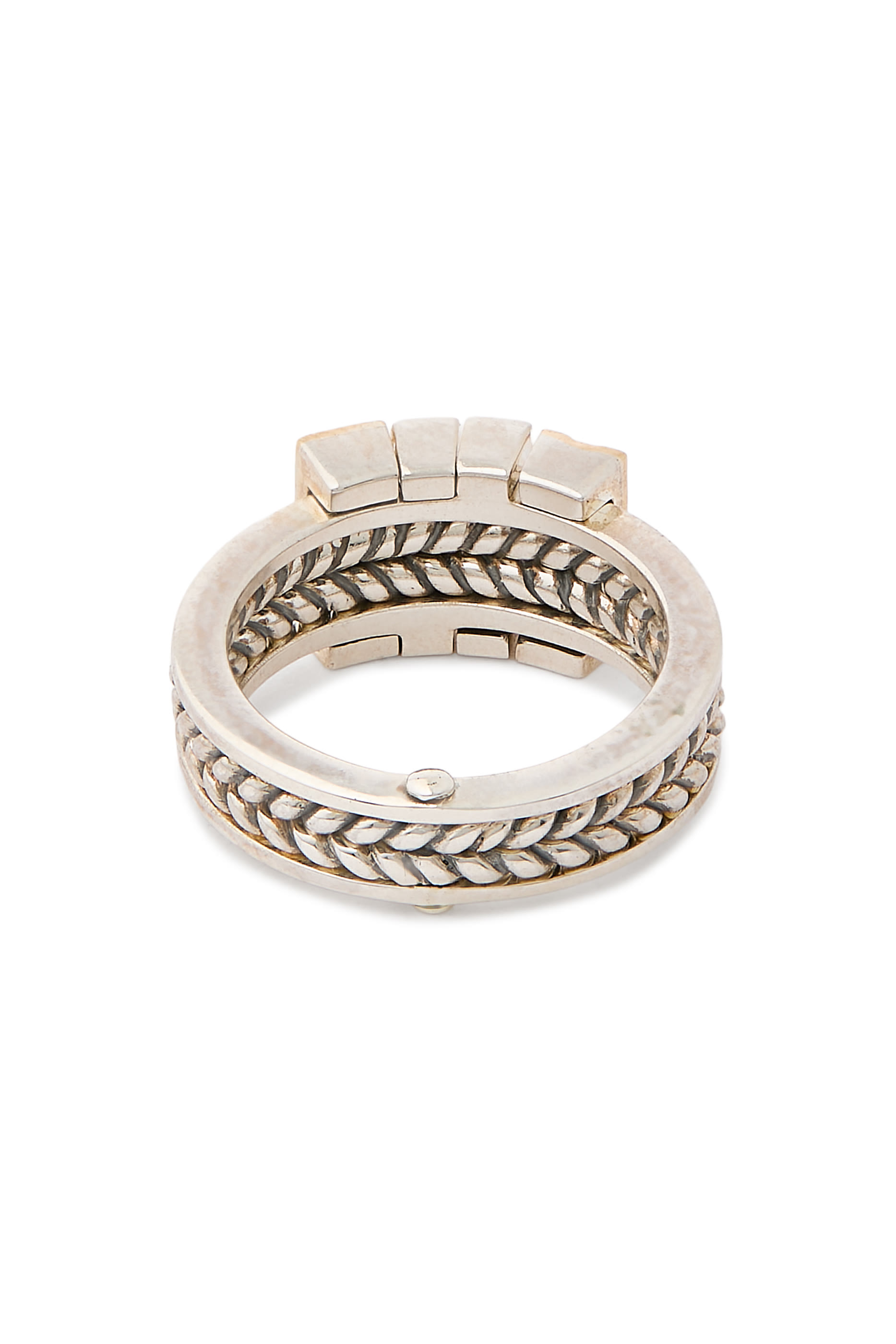 خاتم بليسنغز مودة ورحمة مرصع بالعقيق الأخضر، فضة إسترلينية وذهب أصفر عيار 18