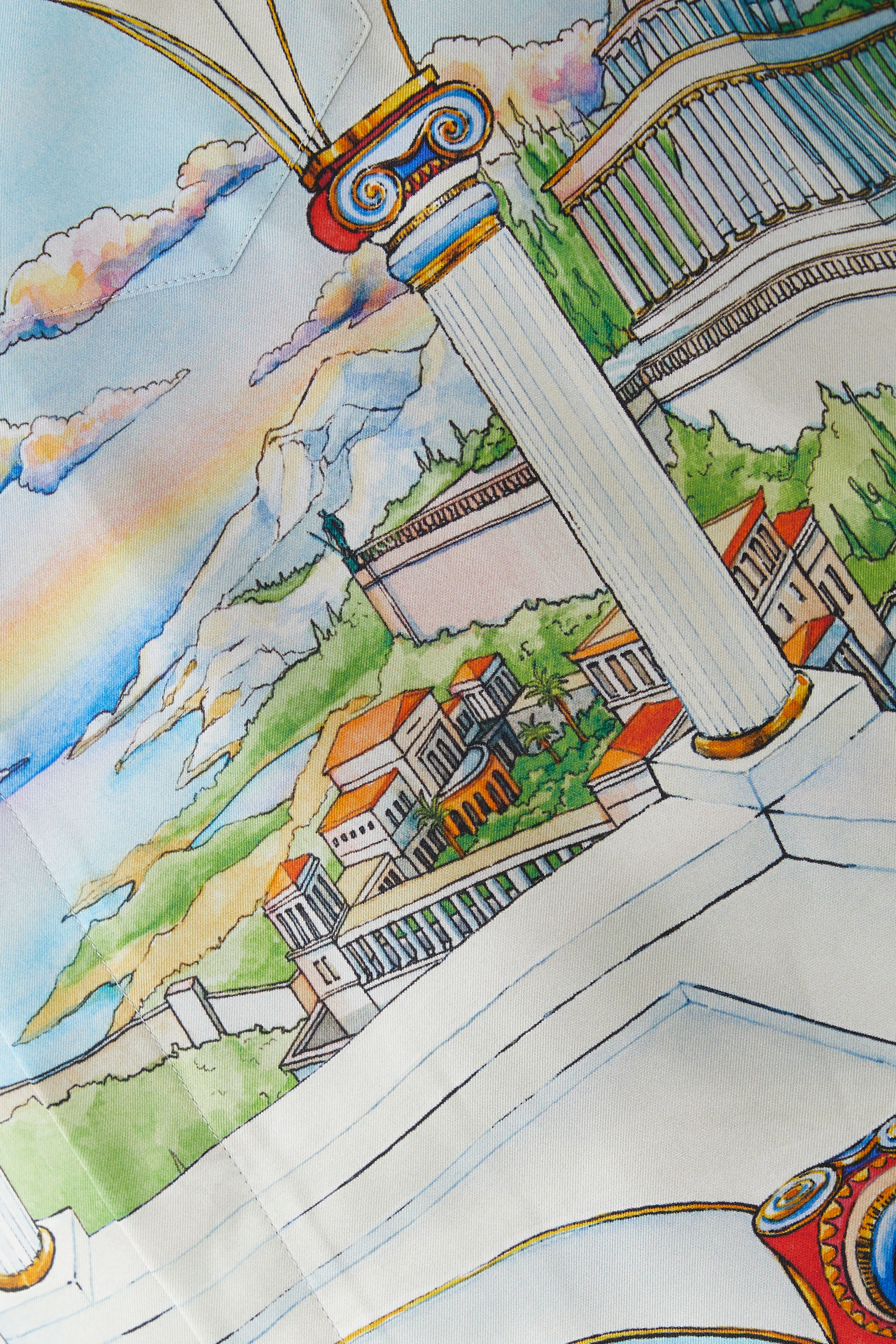 قميص بأكمام طويلة وياقة بنمط كوبي