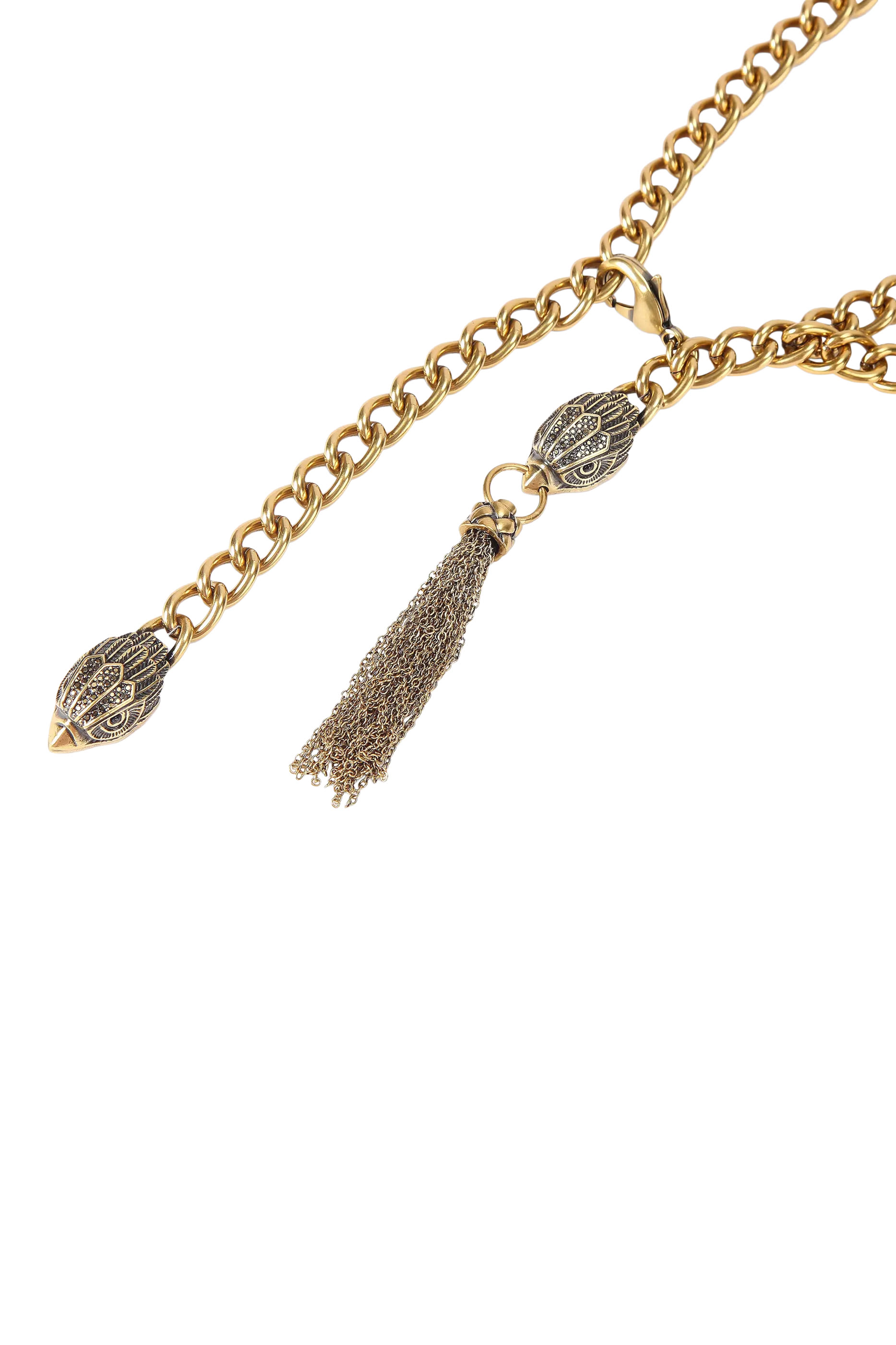 حزام بتصميم سلسلة مزين بحلية رأس النسر بشرابة