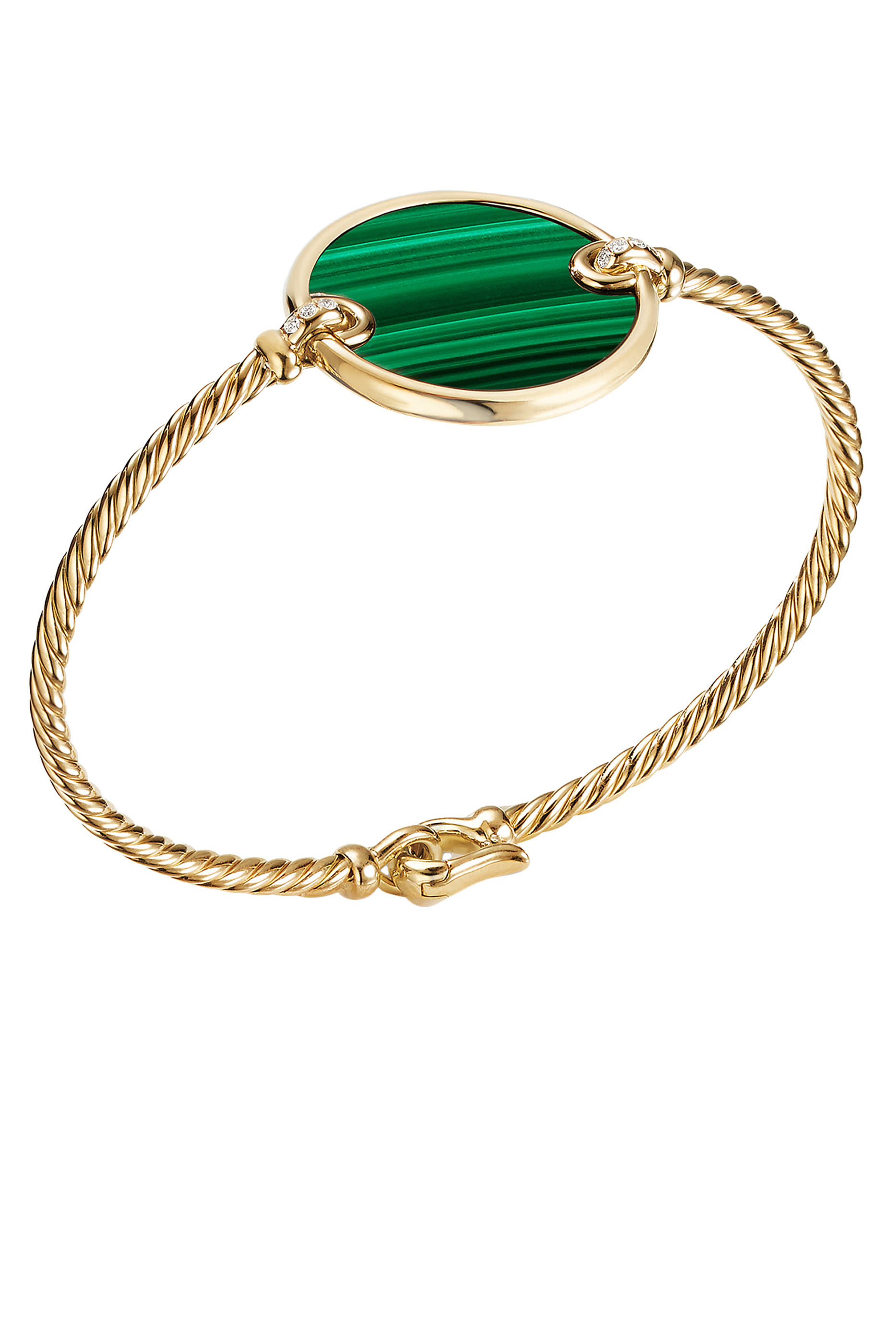 Elements Bracelet, 18k Yellow Gold with Malachite & Diamonds