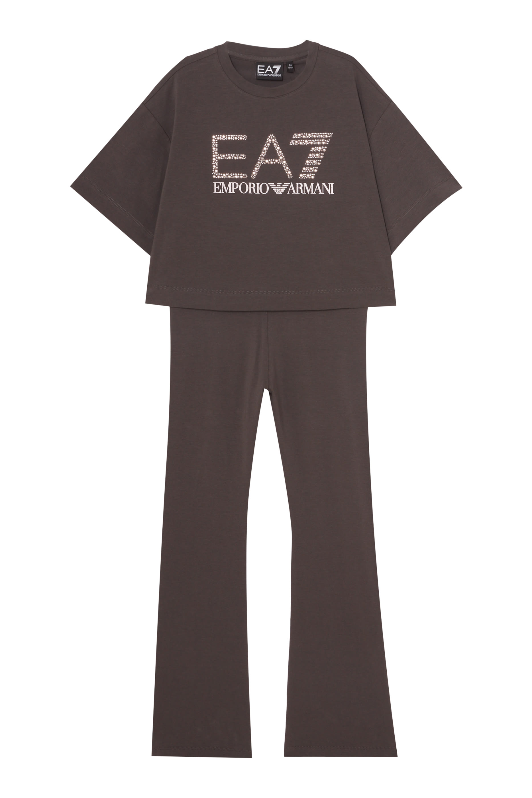 تيشيرت بنقشة شعار الماركة قطن للأطفال