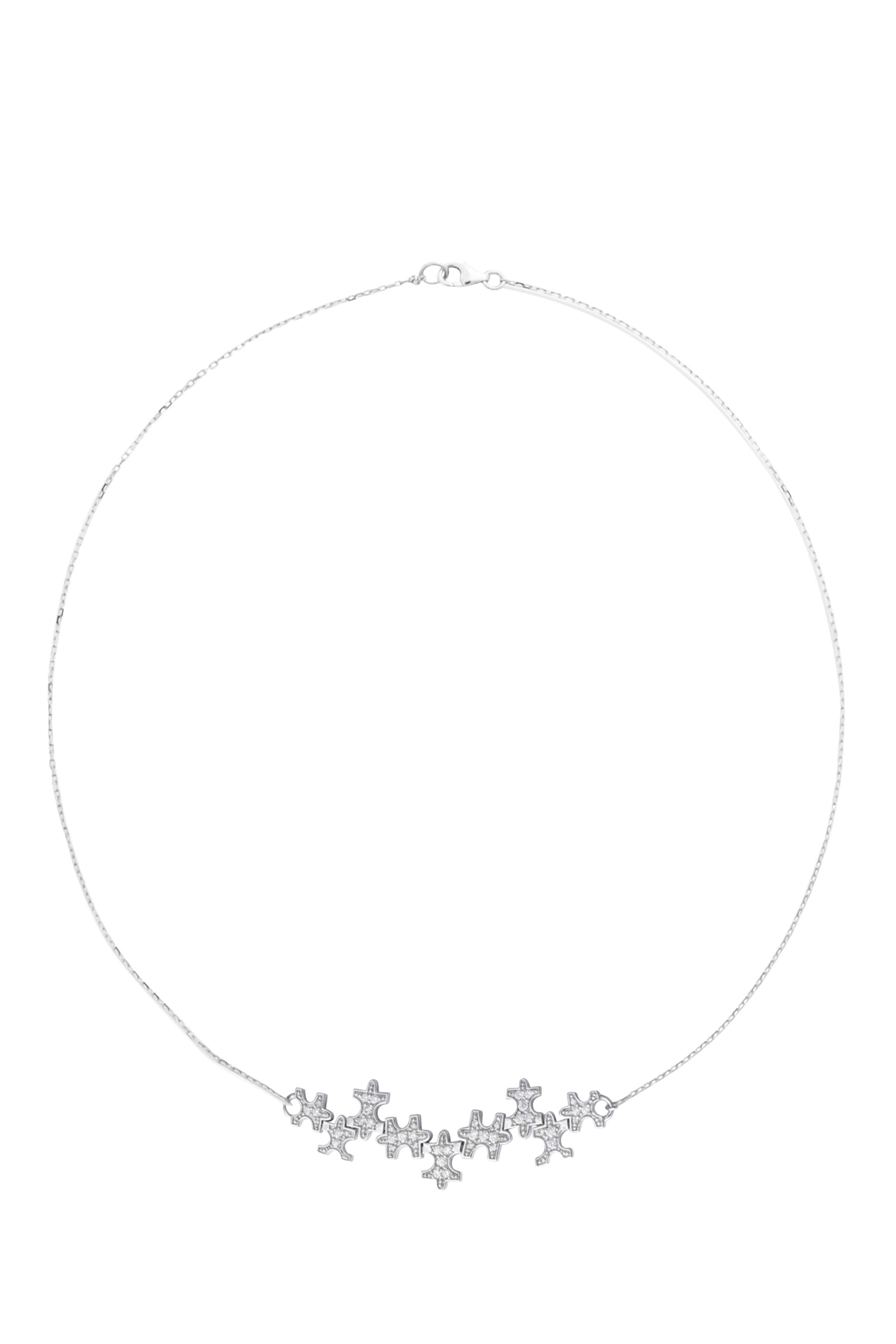 قلادة صغيرة بدلاية مرصعة كليا بالماس، ذهب أبيض عيار 18