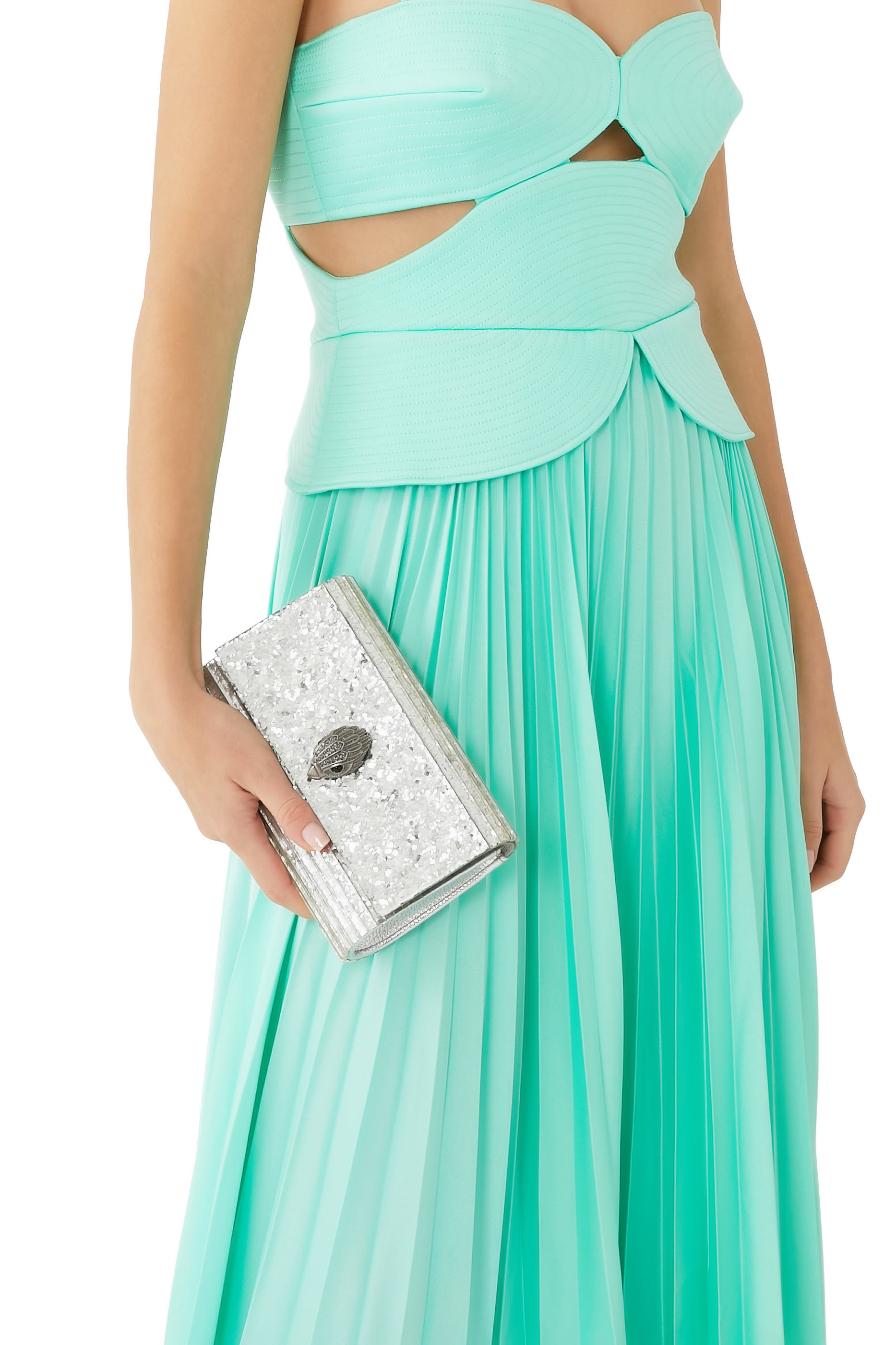 كلاتش بارتي شفاف بتصميم ظرف وحلية نسر