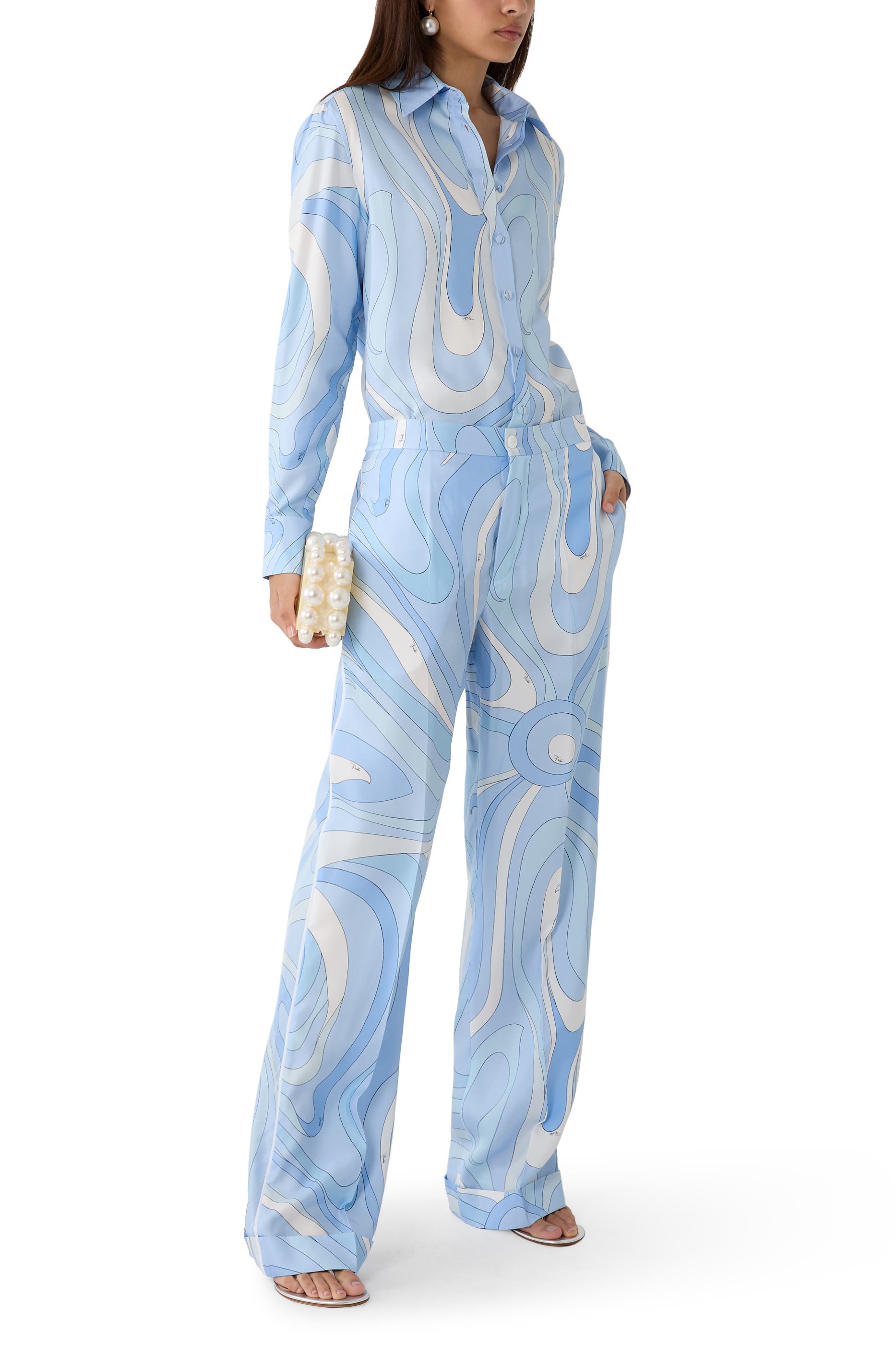 بنطال بنقشة مارمو حرير