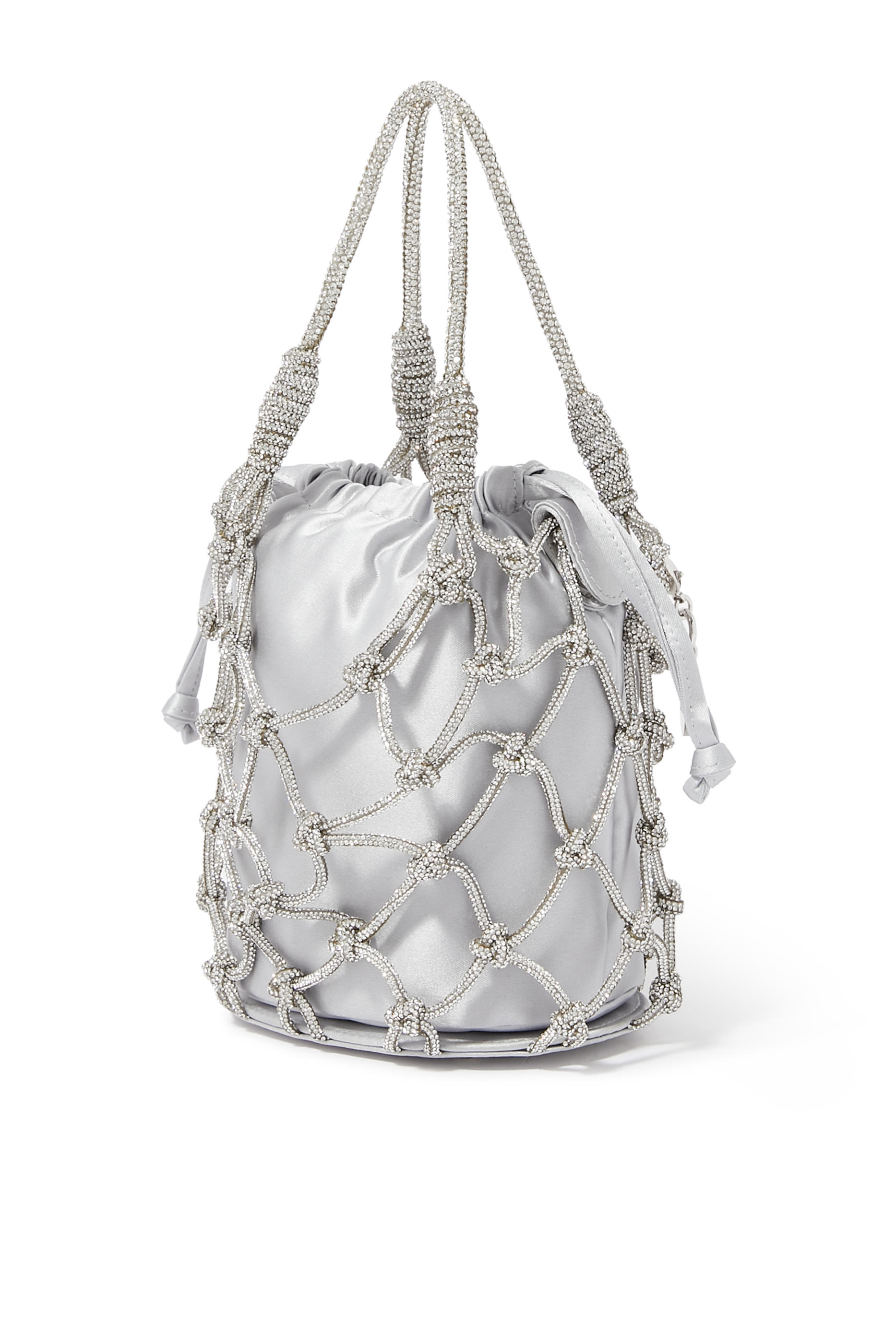 حقيبة صغيرة لامعة قماش شبكي