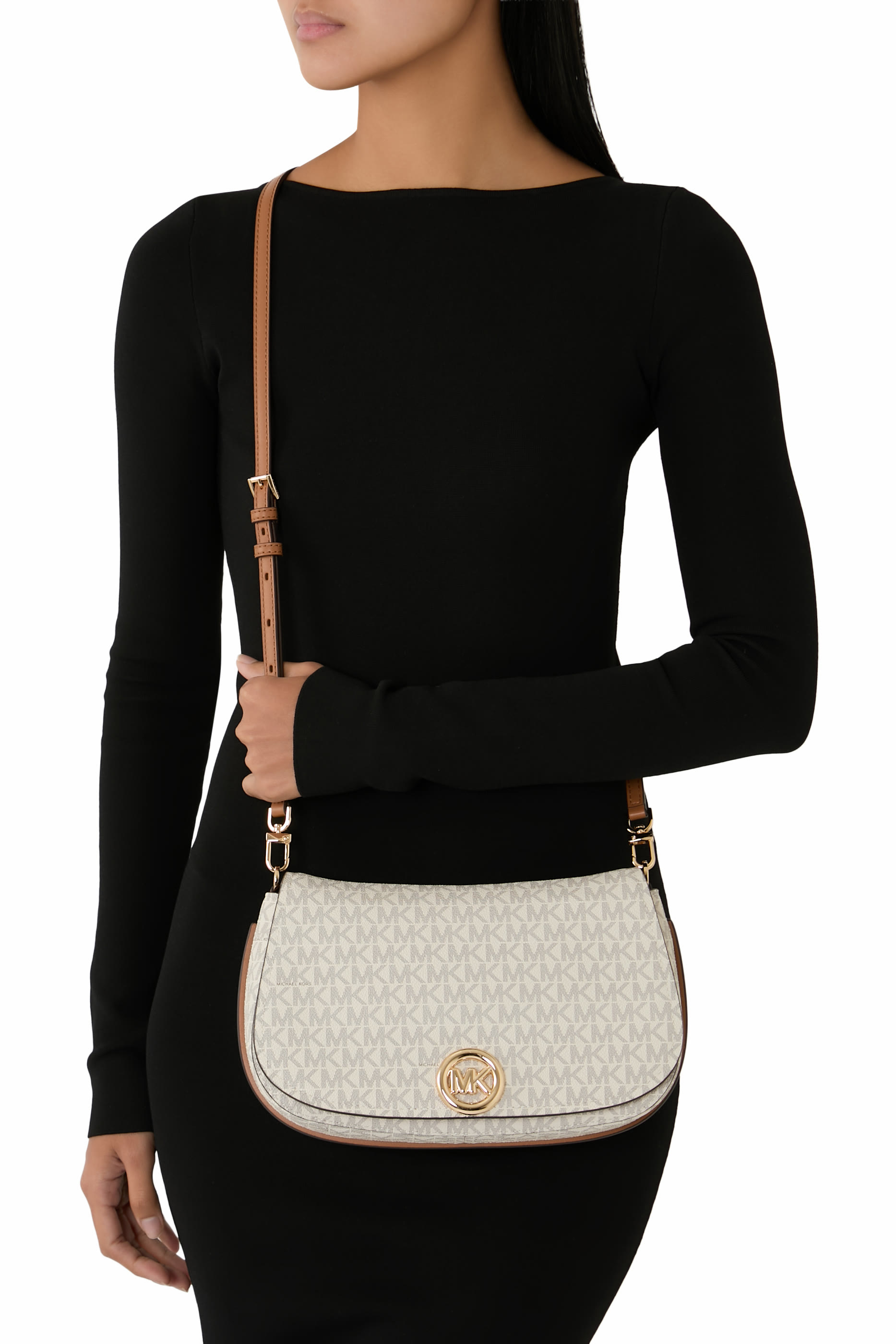 حقيبة كتف نوليتا متوسطة قنب بنقشة شعار الماركة