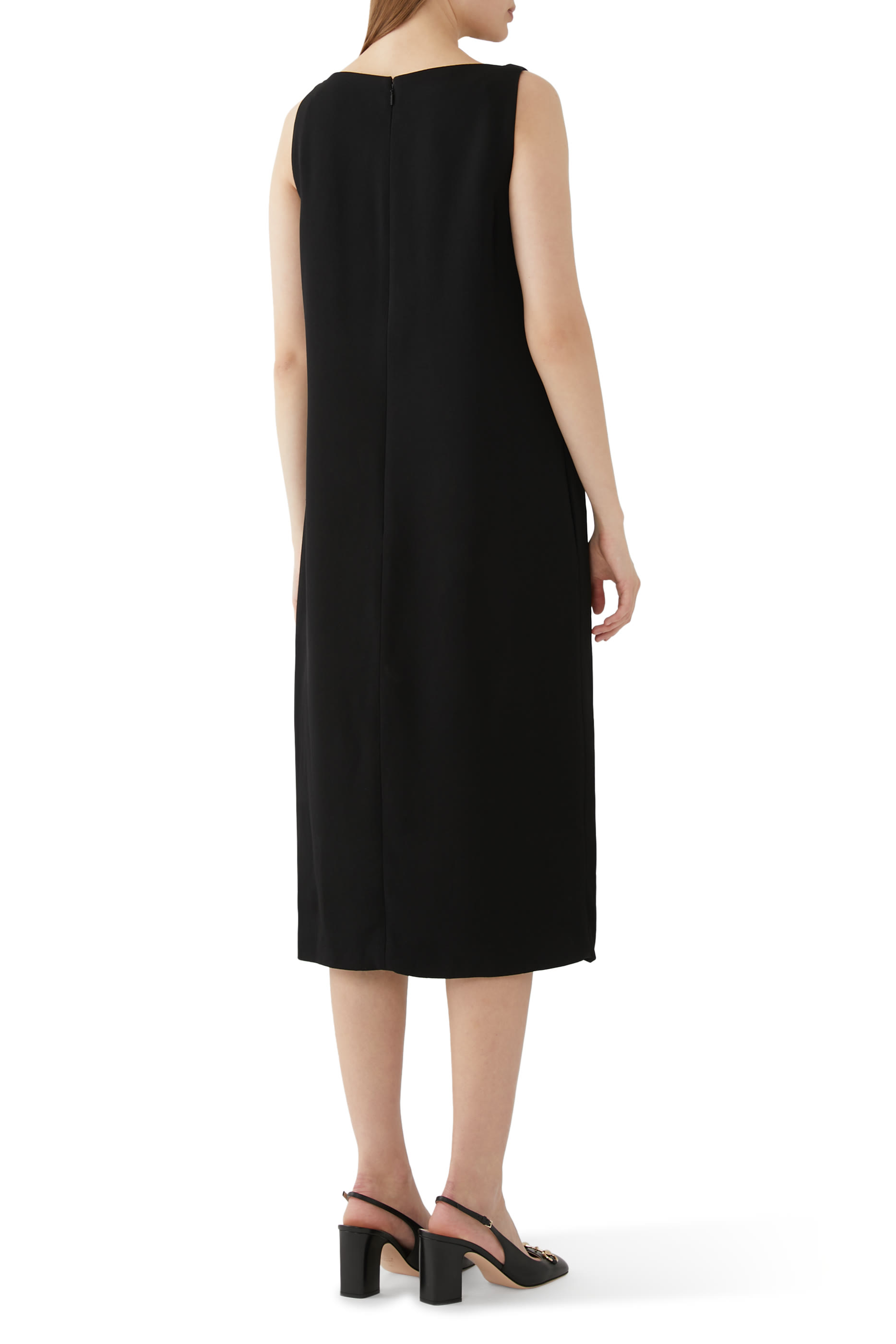 فستان بحلية بشعار الماركة فيسكوز ثقيل الوزن