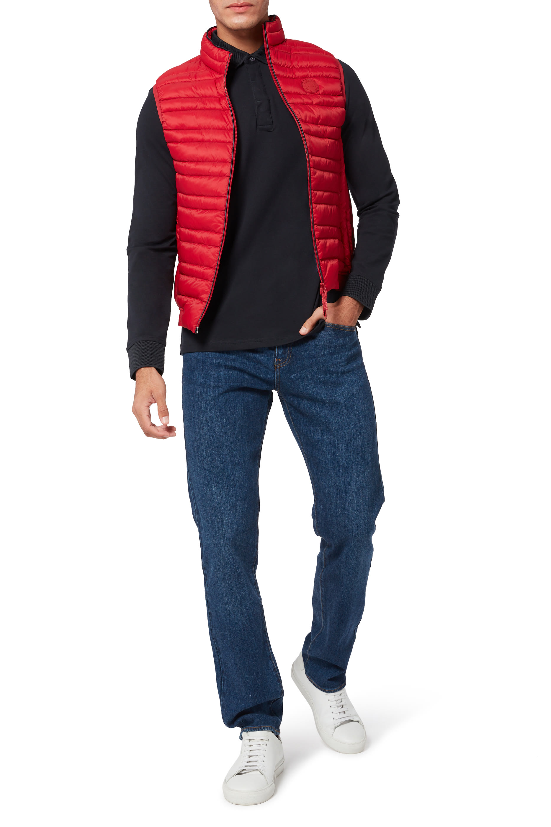 تي شيرت بولو قطن مطاطي بشعار الماركة بتصميم دائري