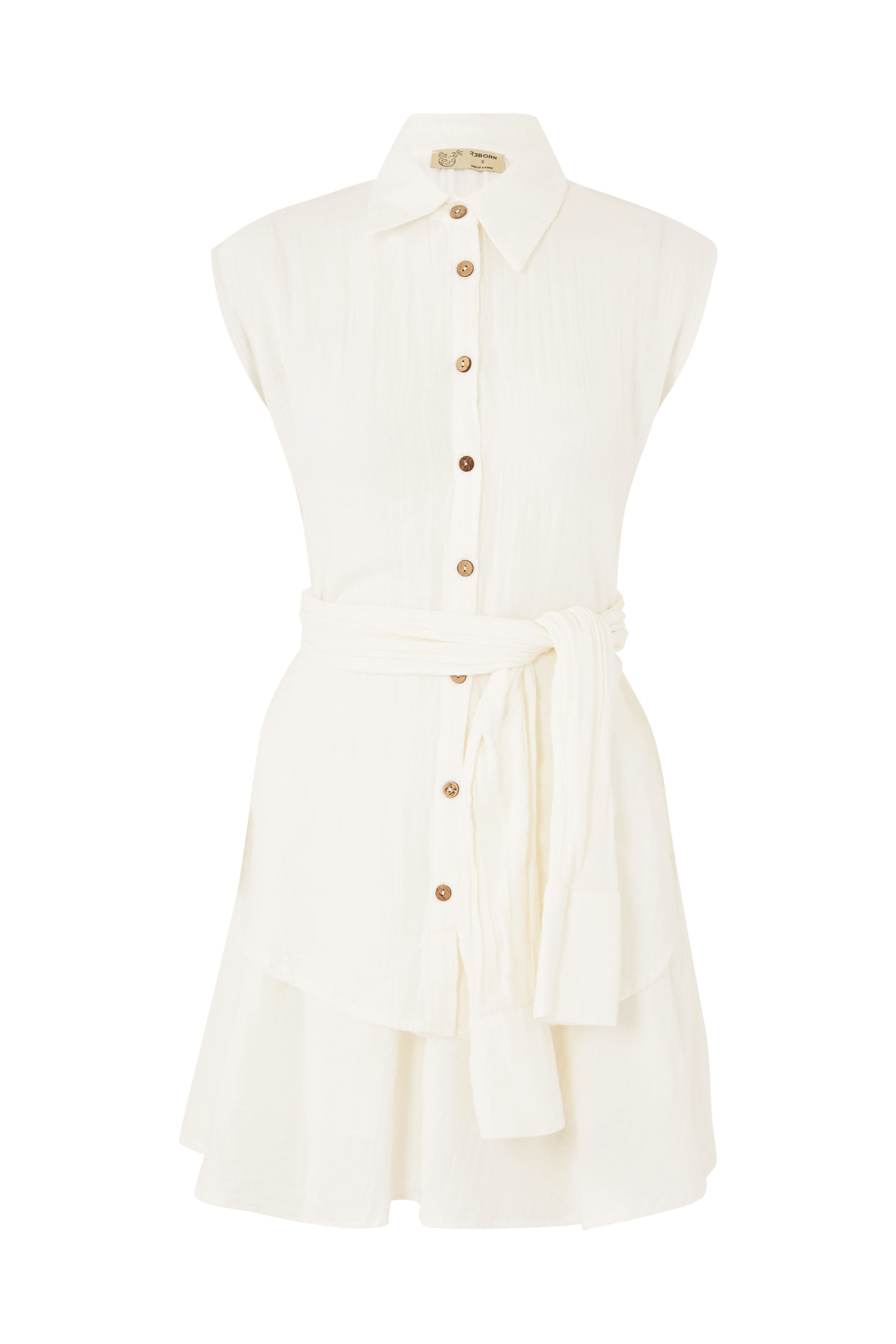 قميص بلا أكمام بعرى عند الخصر مع تنورة قصيرة