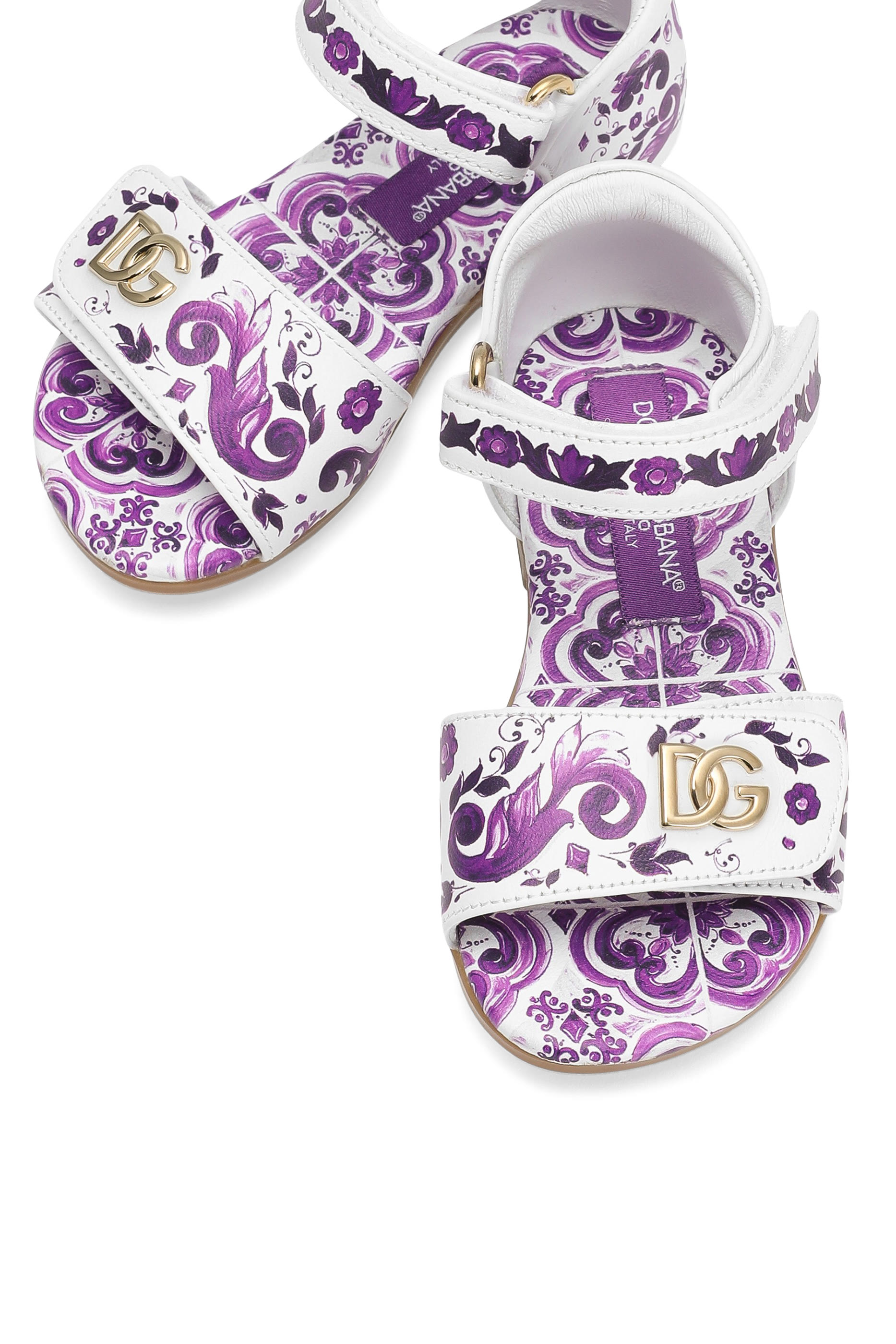 صندل بنقشة مايوليكا جلد للأطفال