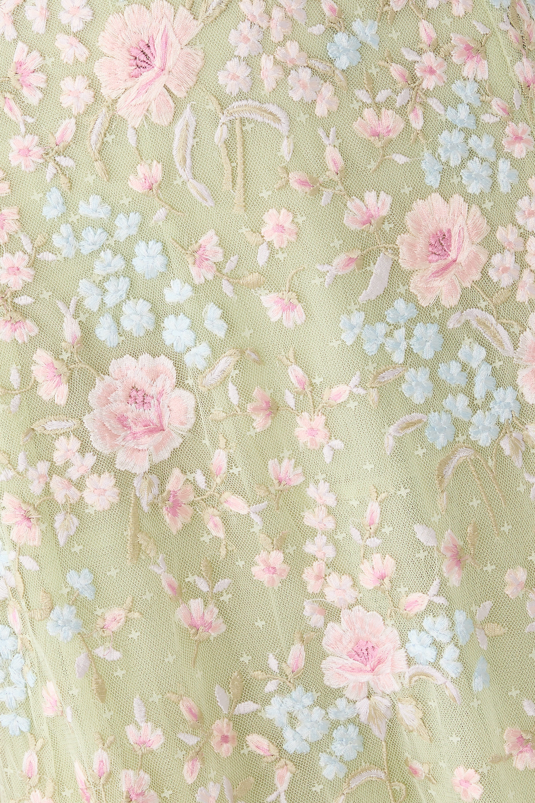 فستان بطول الكاحل بنقسة زهرة الفاوانيا بياقة مستديرة