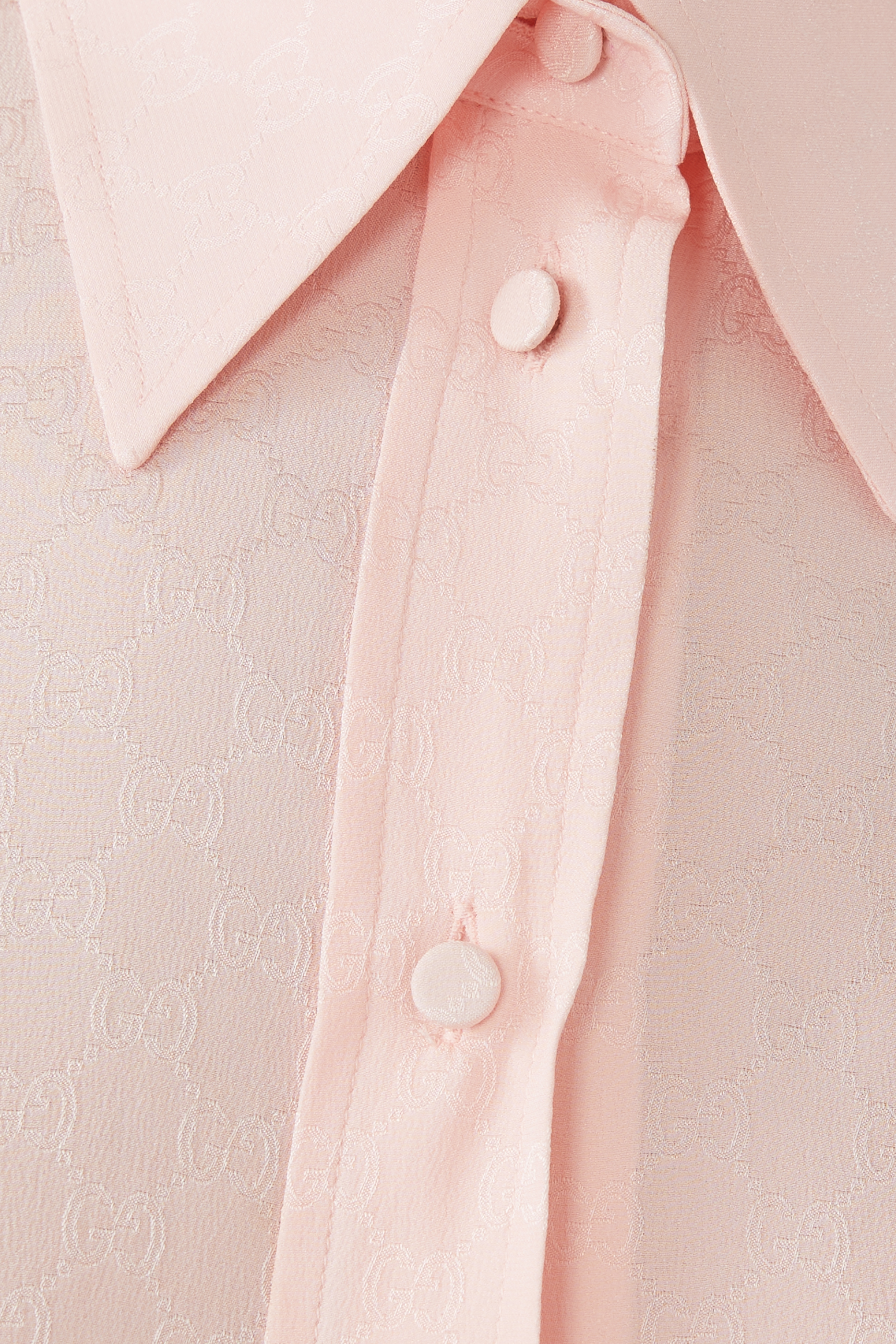 قميص حرير كريب بشعار GG