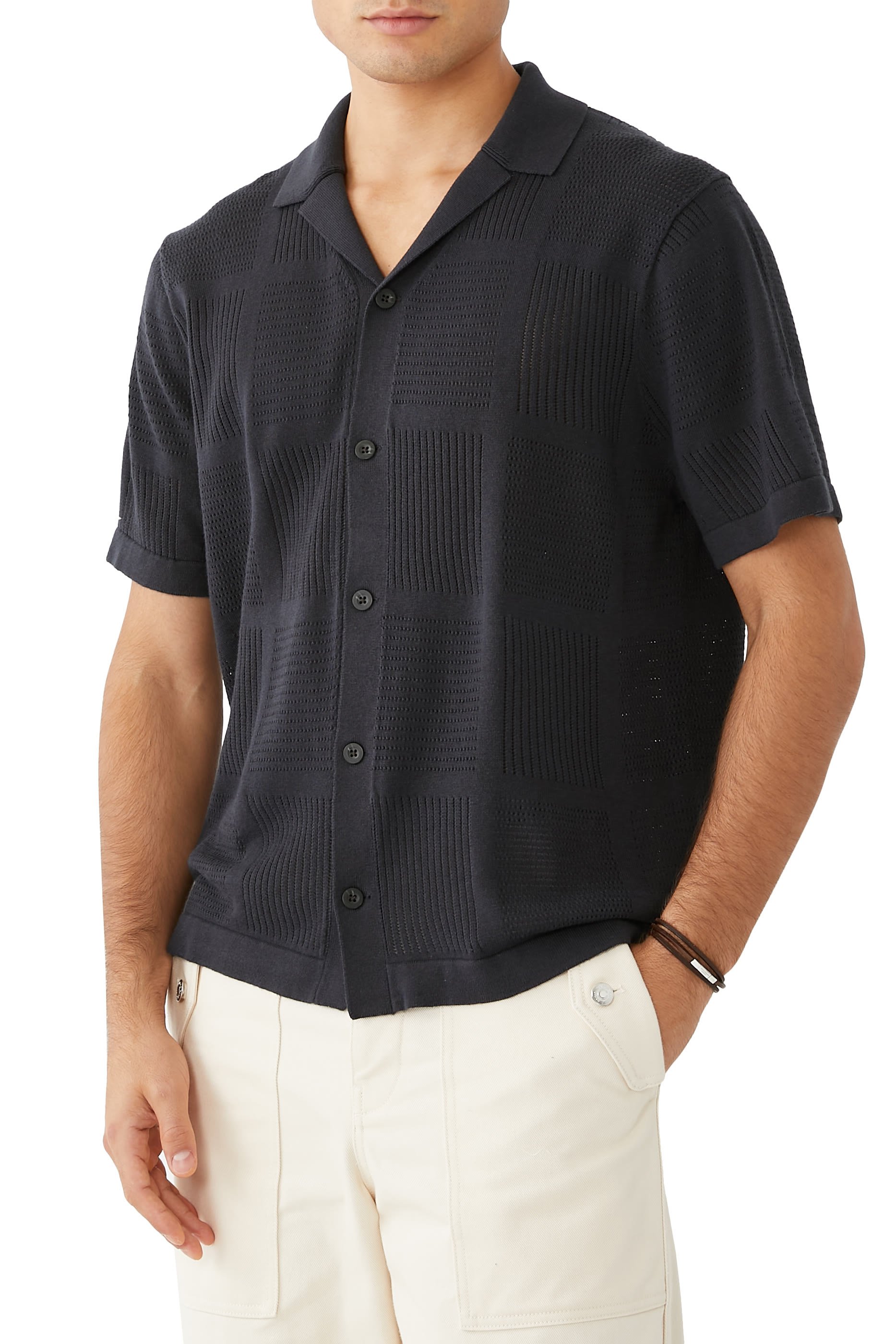 قميص بأكمام قصيرة برقعة بونتيل