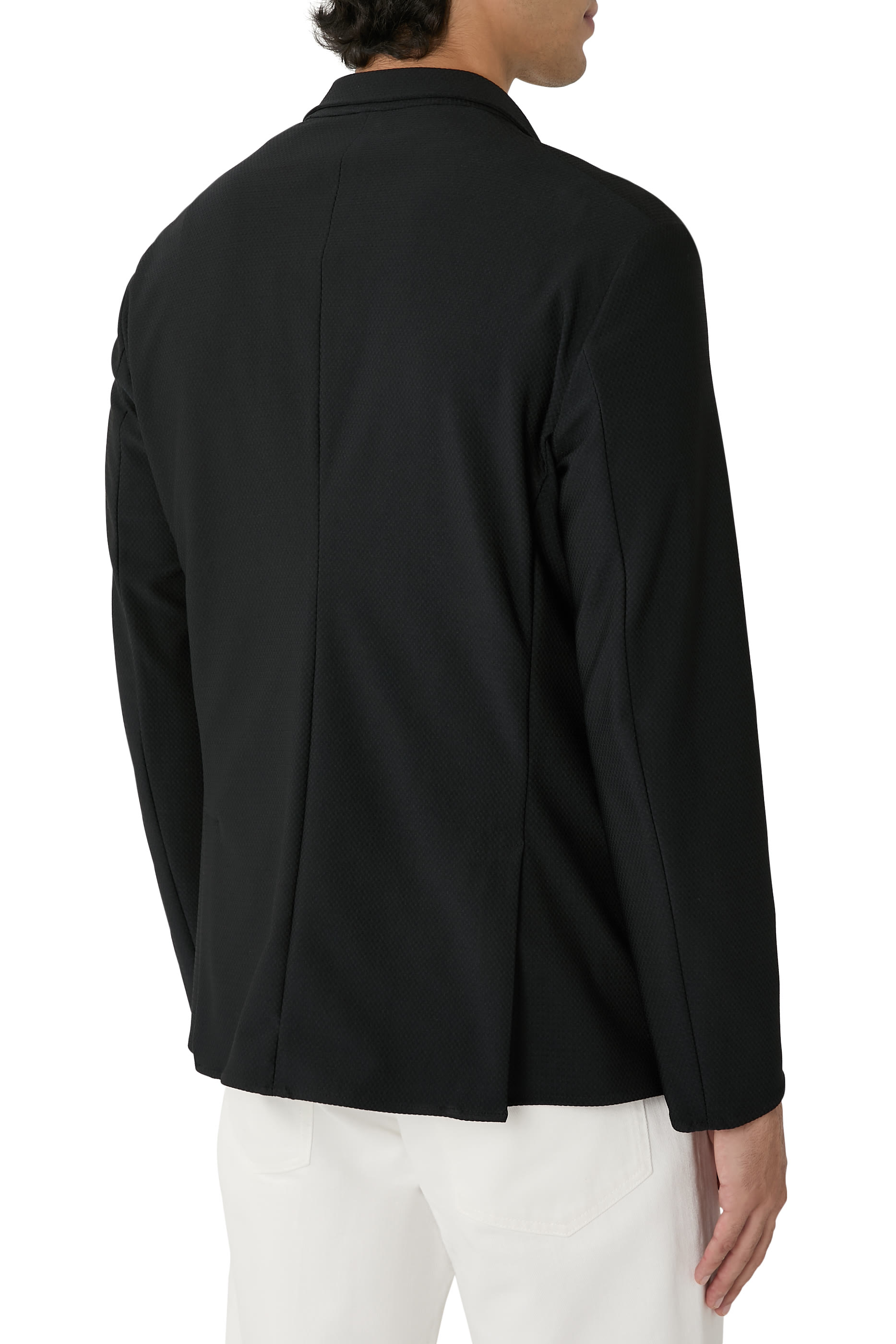 3D Micro-Textured Effect Single-Breasted Jacket