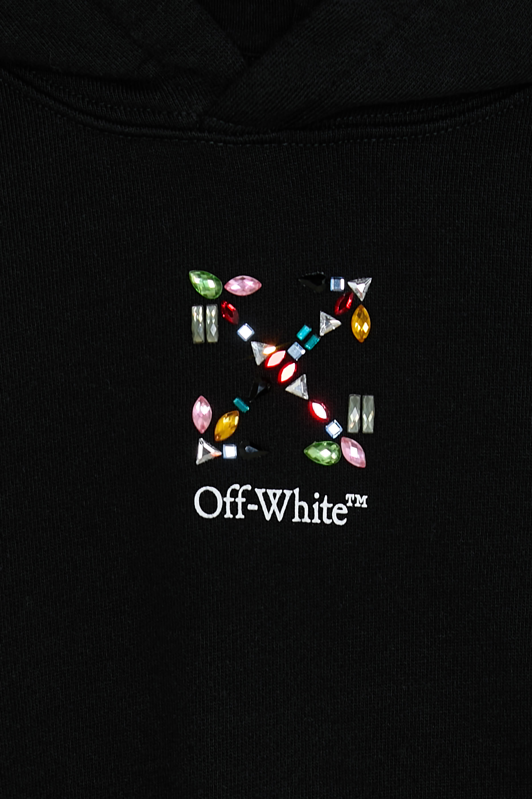 هودي قصير بشعار الأسهم المزين بأحجار للأطفال