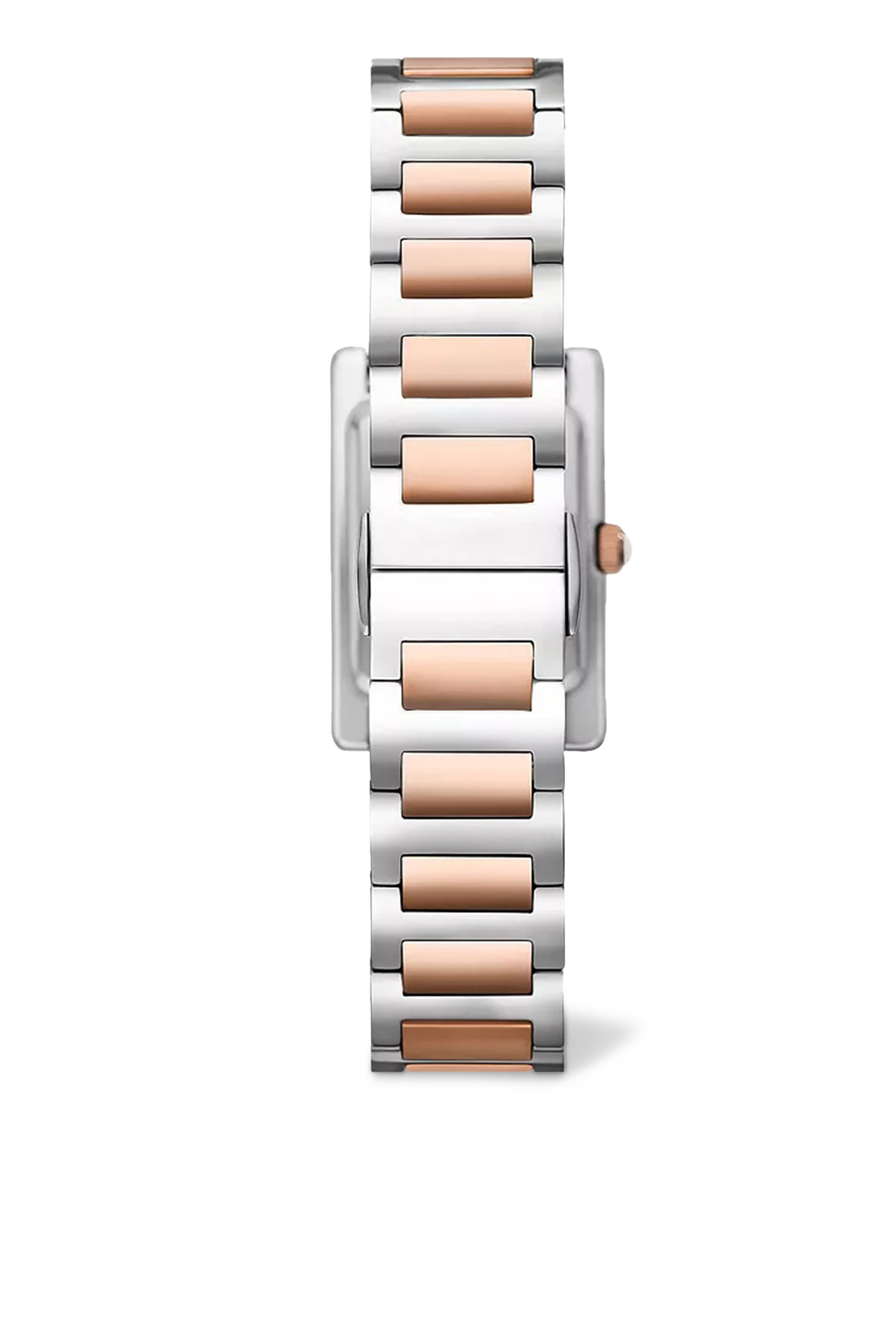 ساعة يد بتصميم ثنائي اللون، ستانلس ستيل