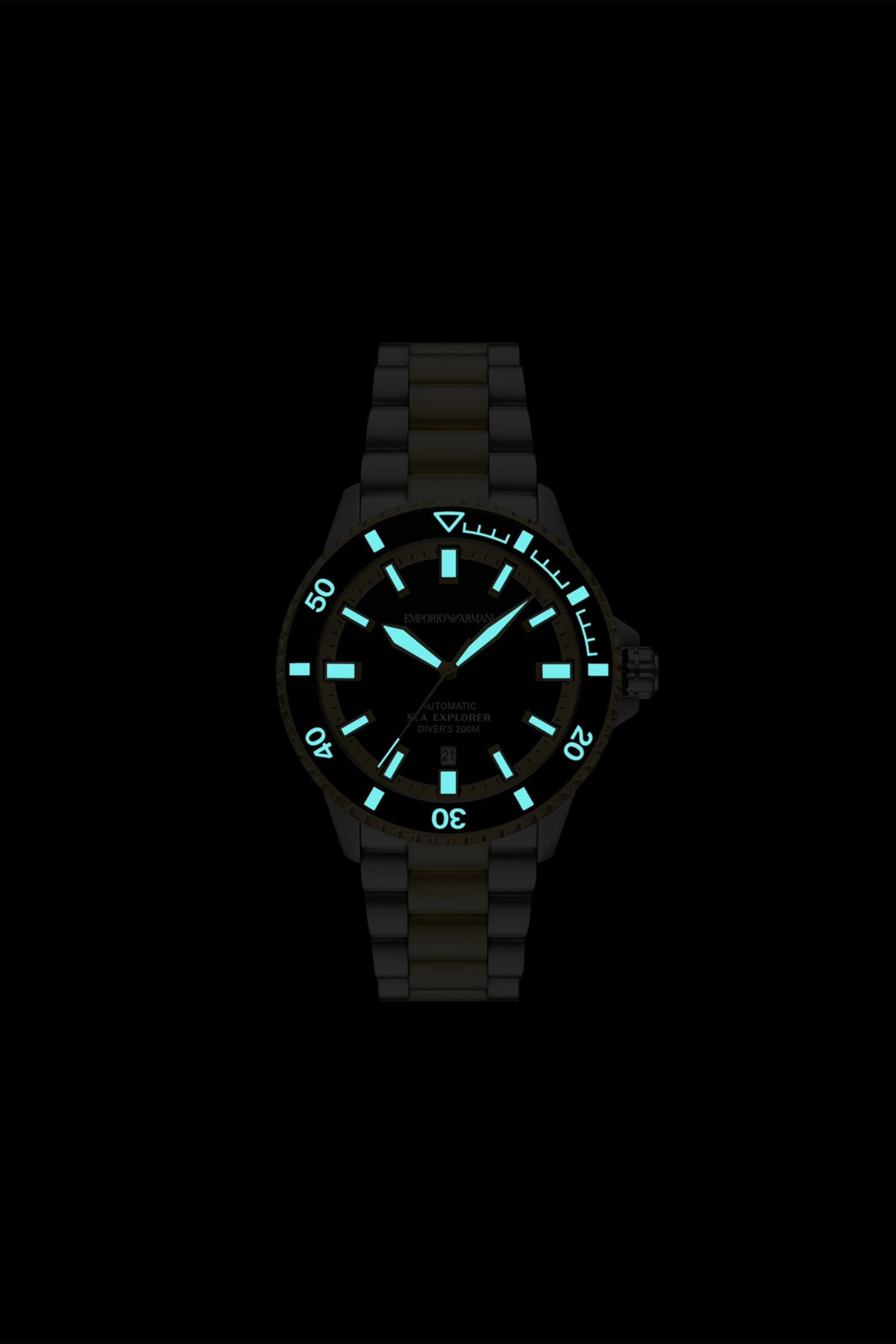 ساعة سي إكسبلورر أوتوماتيكية بلونين ستانليس ستيل 