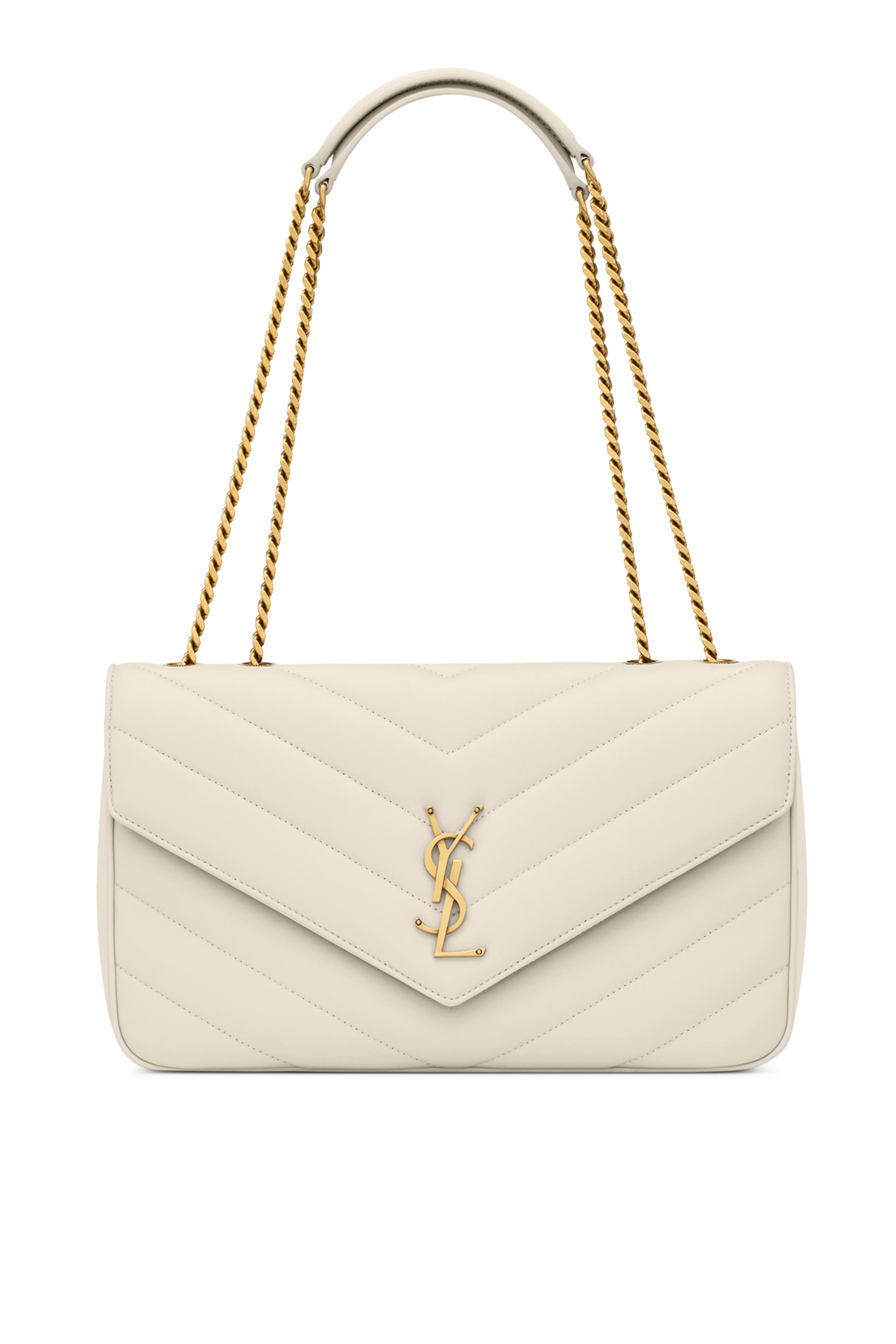 حقيبة لولو متوسطة بحمالة سلسلة جلد حمل مبطن