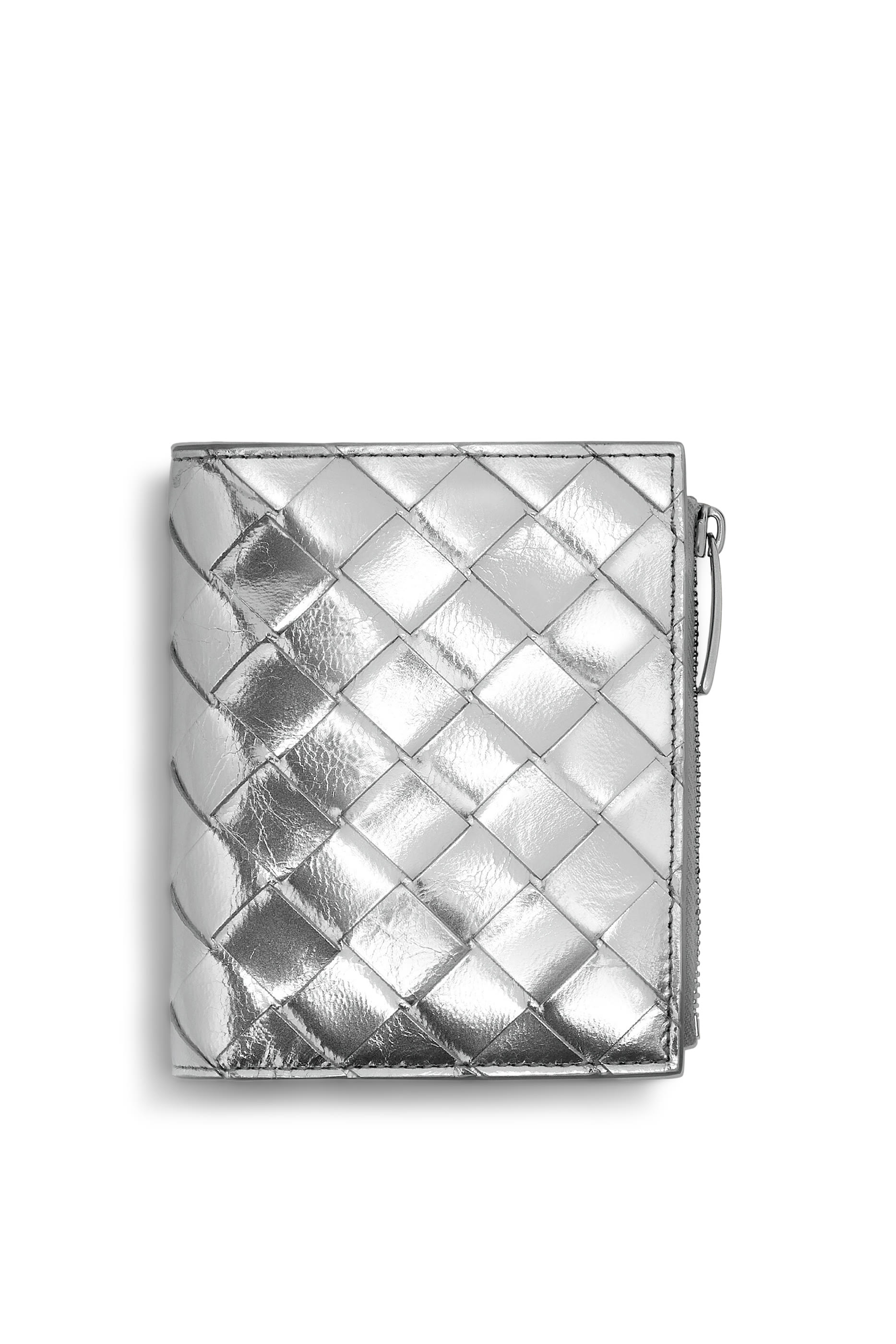 محفظة صغيرة ثنائية الطي بتصميم مجدول