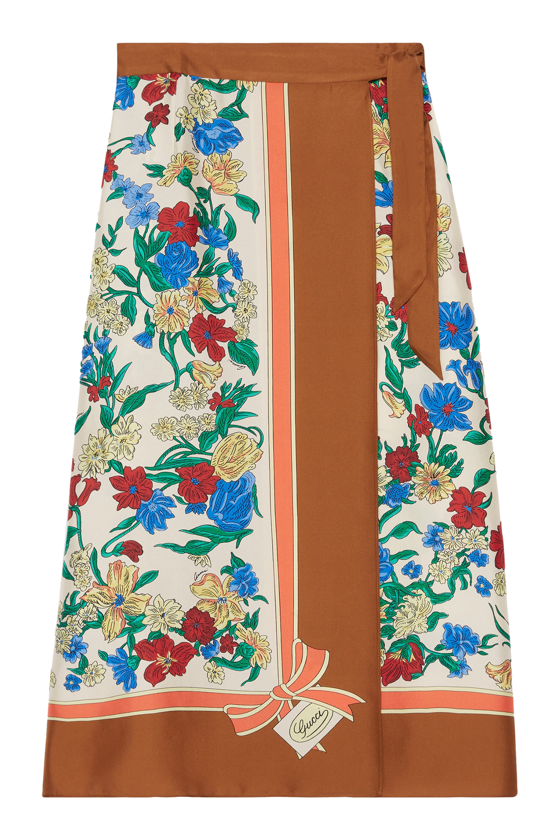 تنورة حرير بنقشة زهور