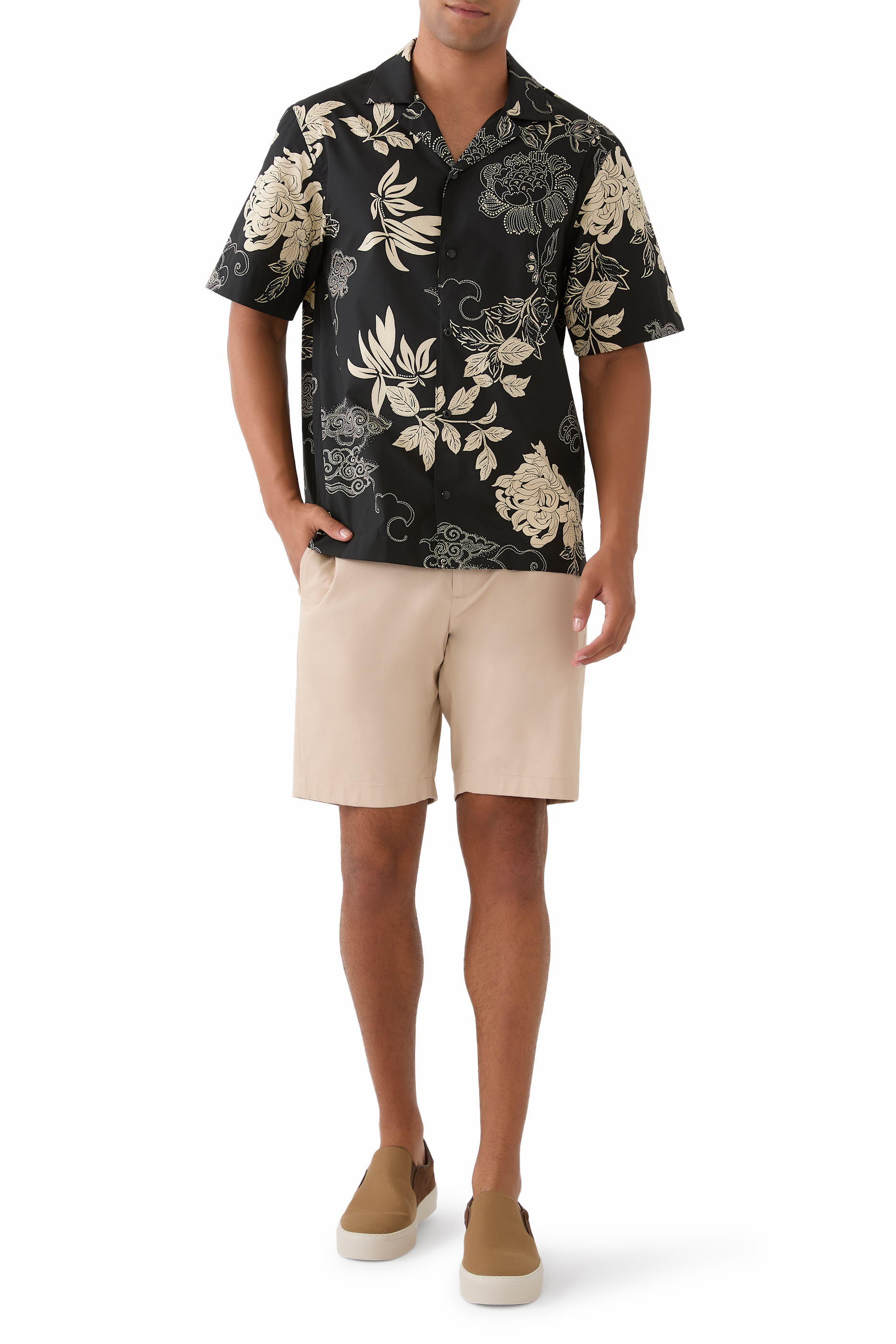 قميص بطبعات زهور قطن