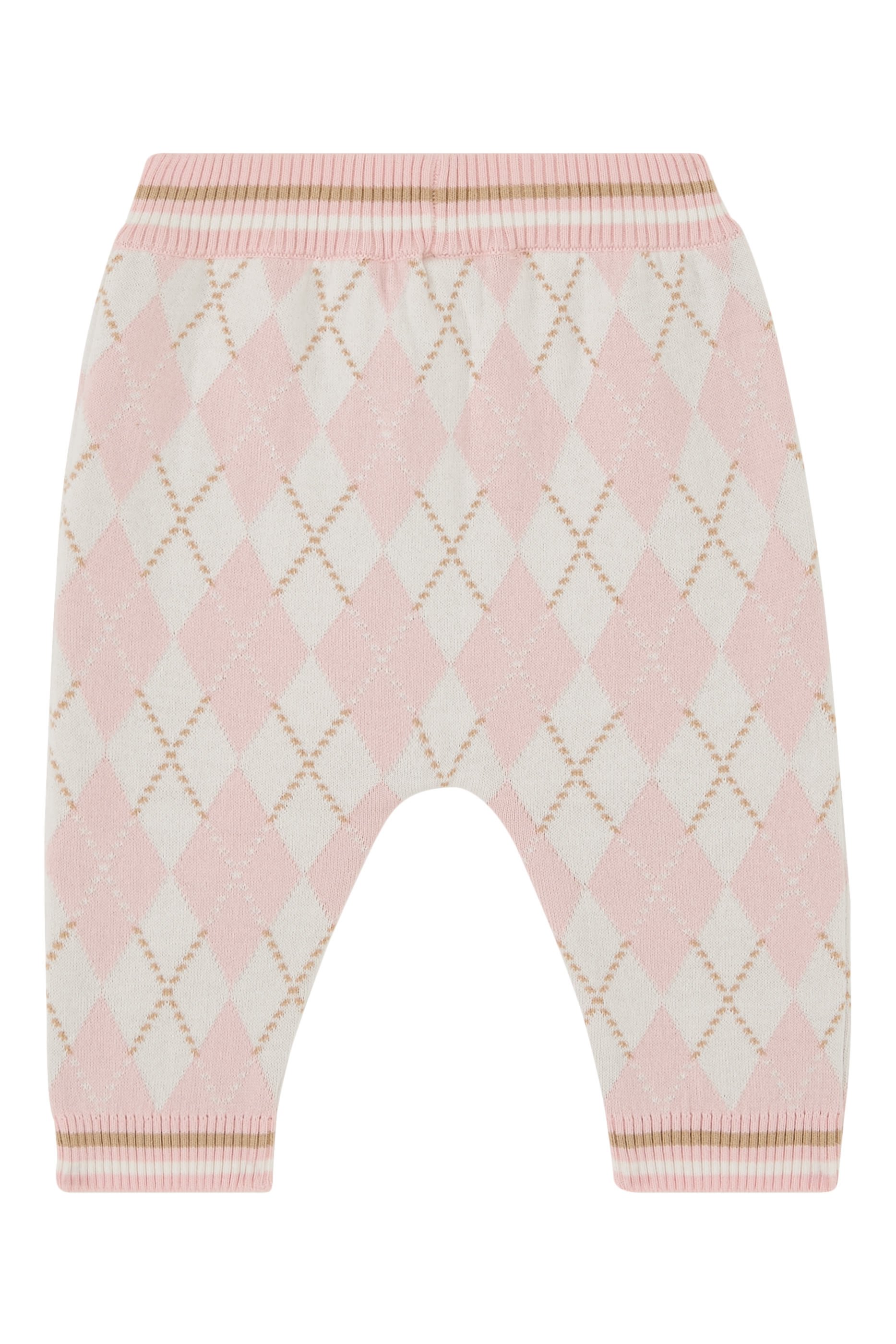 Kids Cotton Argyle Knit Pants