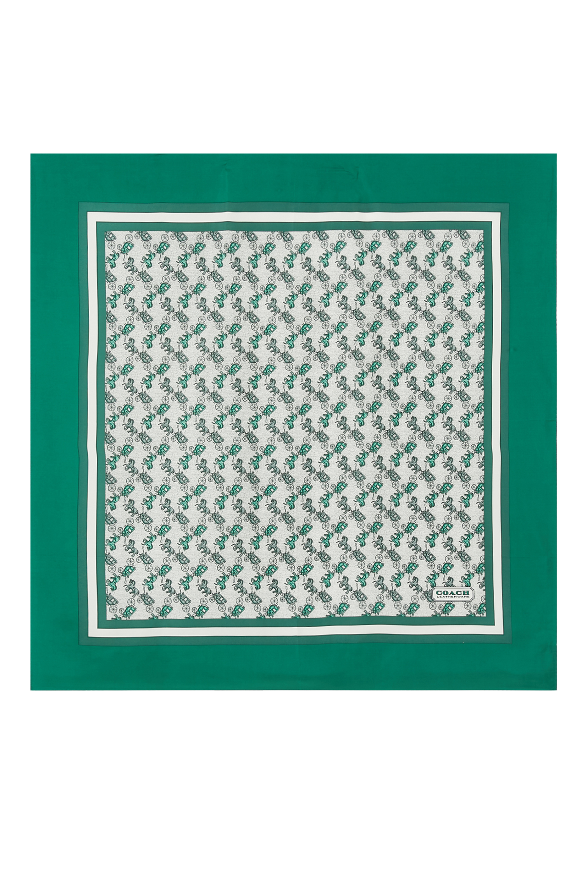 وشاح مربع بطبعة حصان وعربة حرير