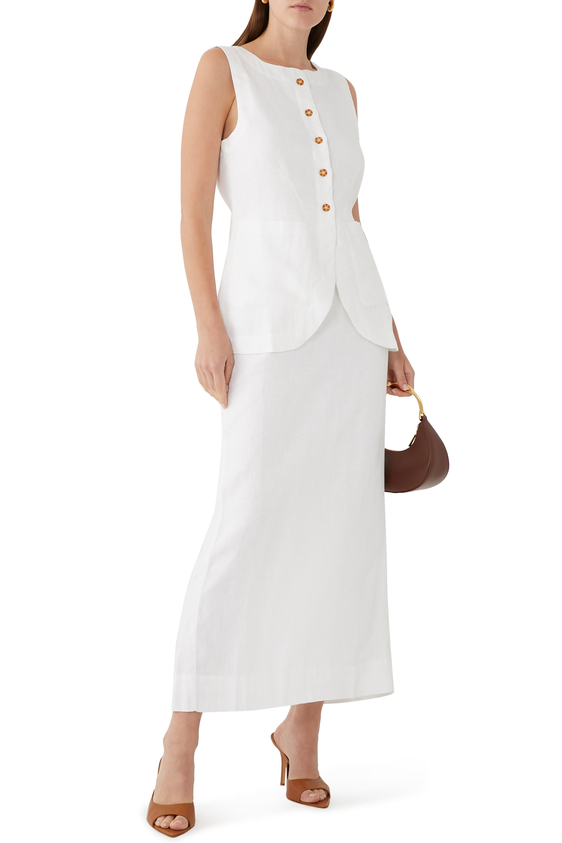 تنورة إيما ضيقة كتان