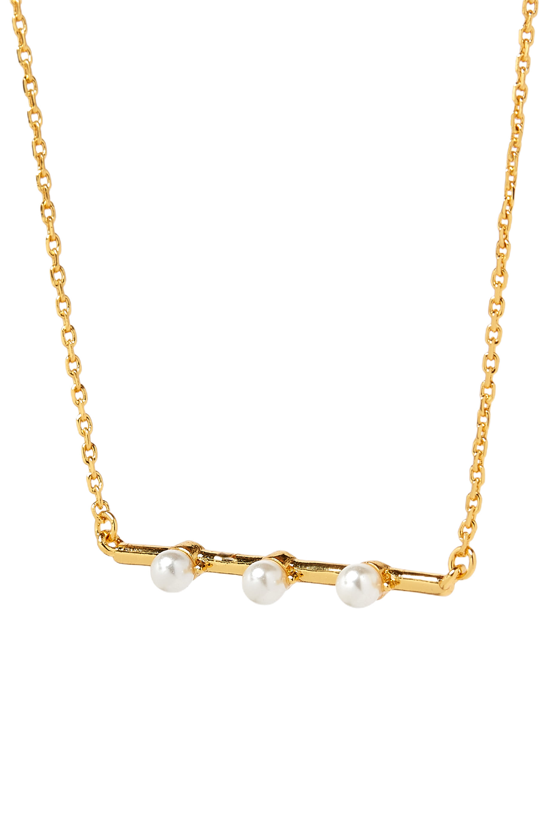 قلادة هينت اوف شيمر مرصعة بأحجار زركونيا مكعبة ولؤلؤ زجاجي، معدن مطلي