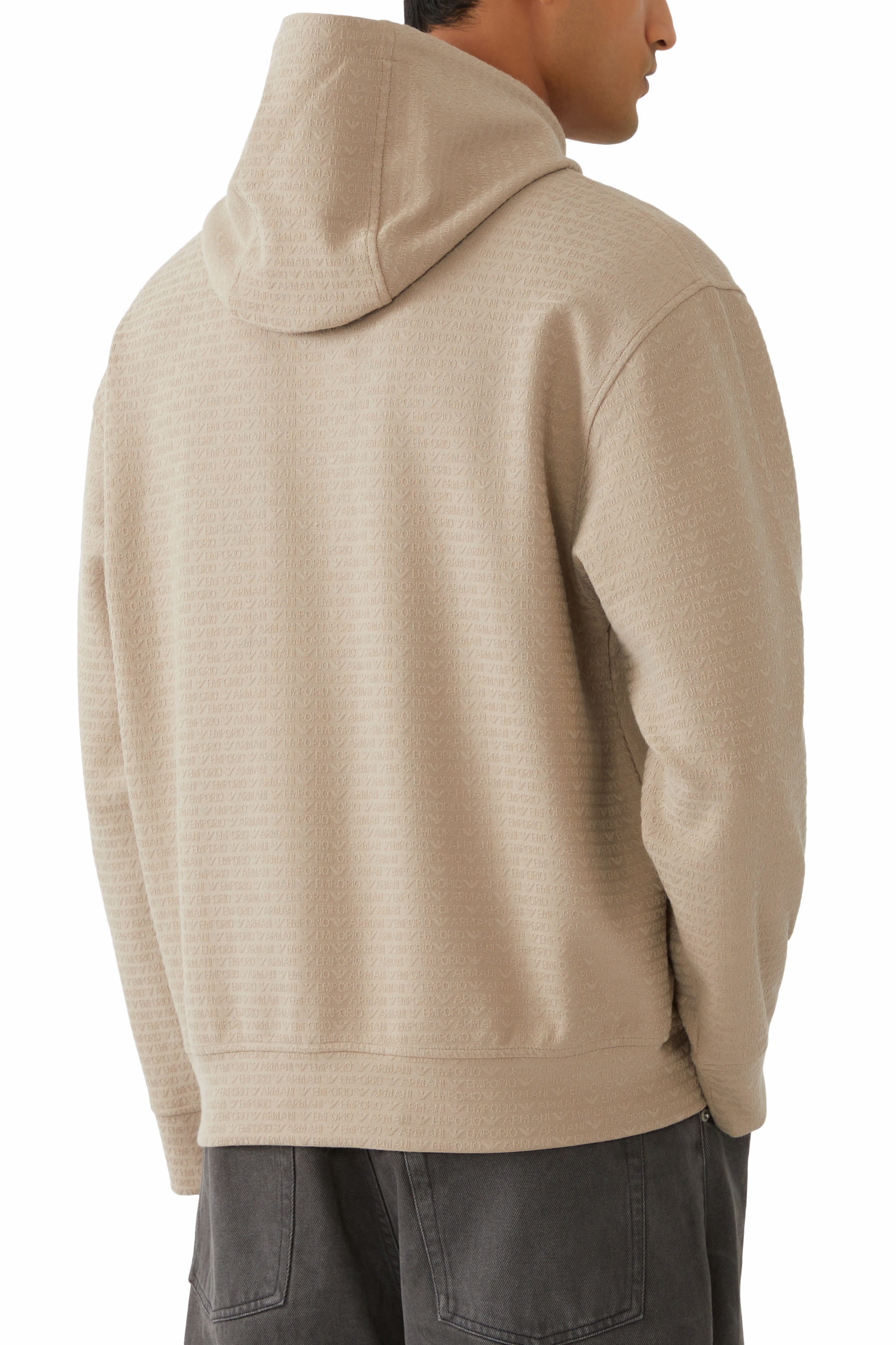 سويت شيرت بغطاء رأس بشعار الماركة