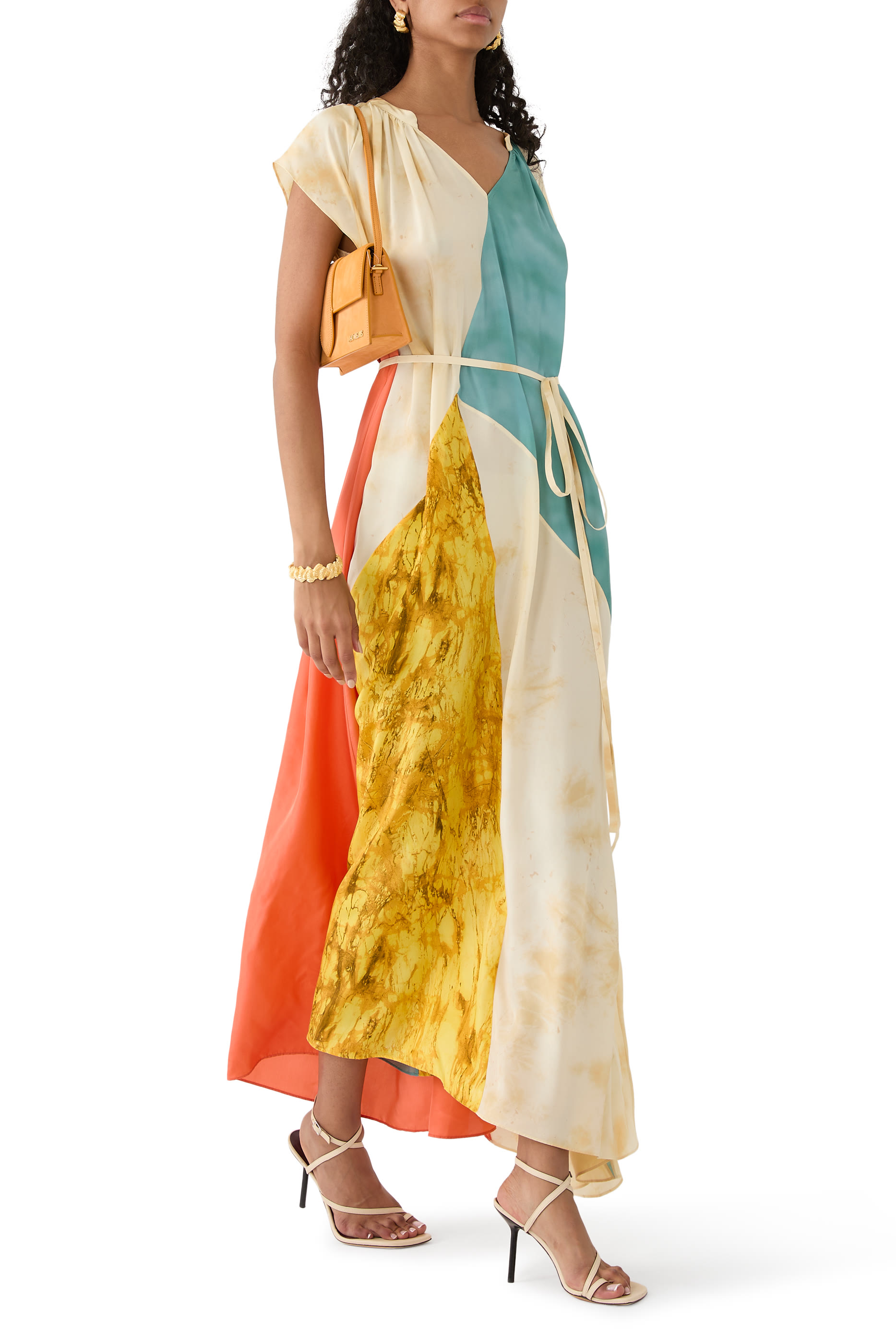 فستان توليبا بلانشارت بنقشة حرير